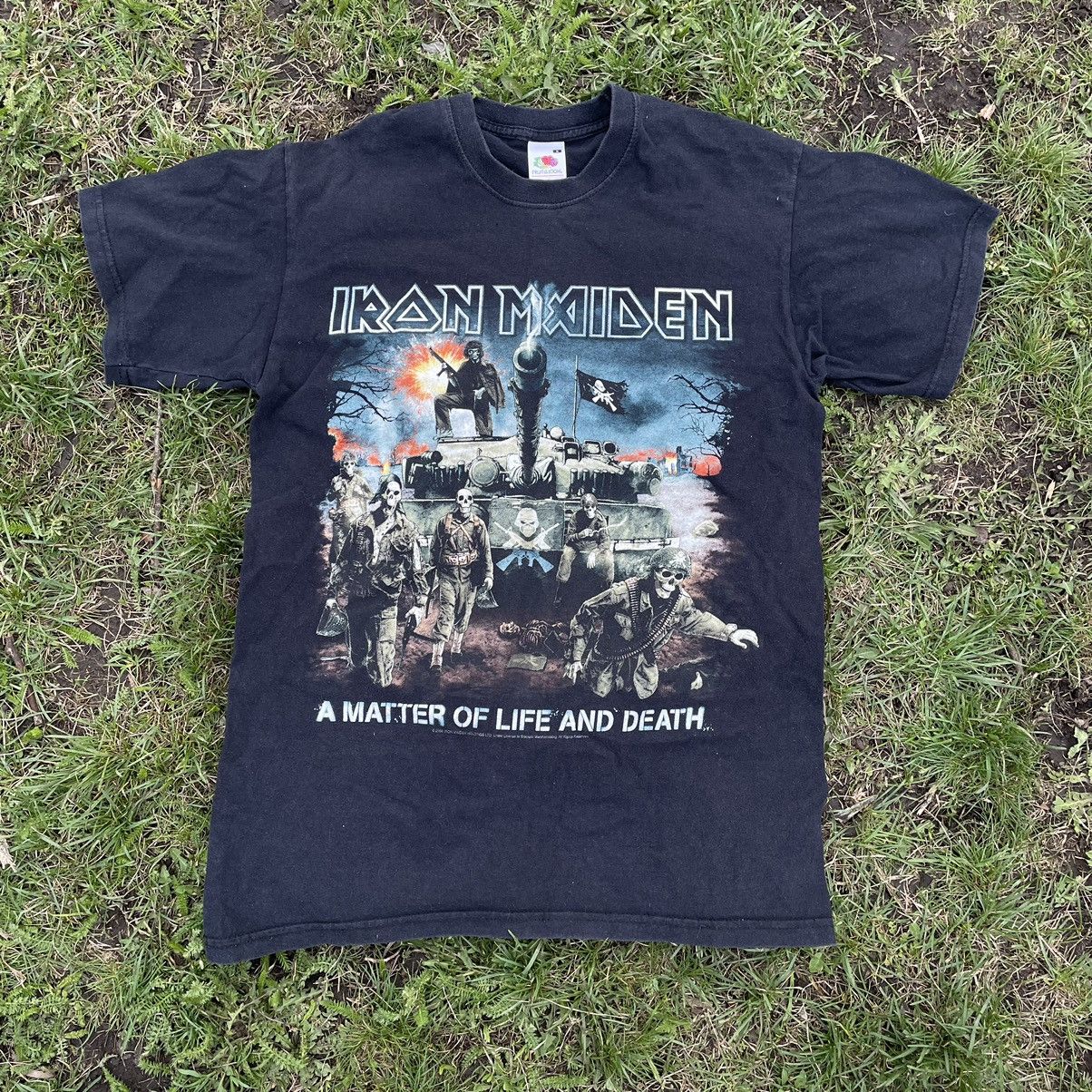 Vintage Vintage 90s Iron Maiden Band Tee Sun Faded Grunge Baggy S Size US S / EU 44-46 / 1 - 3 Thumbnail