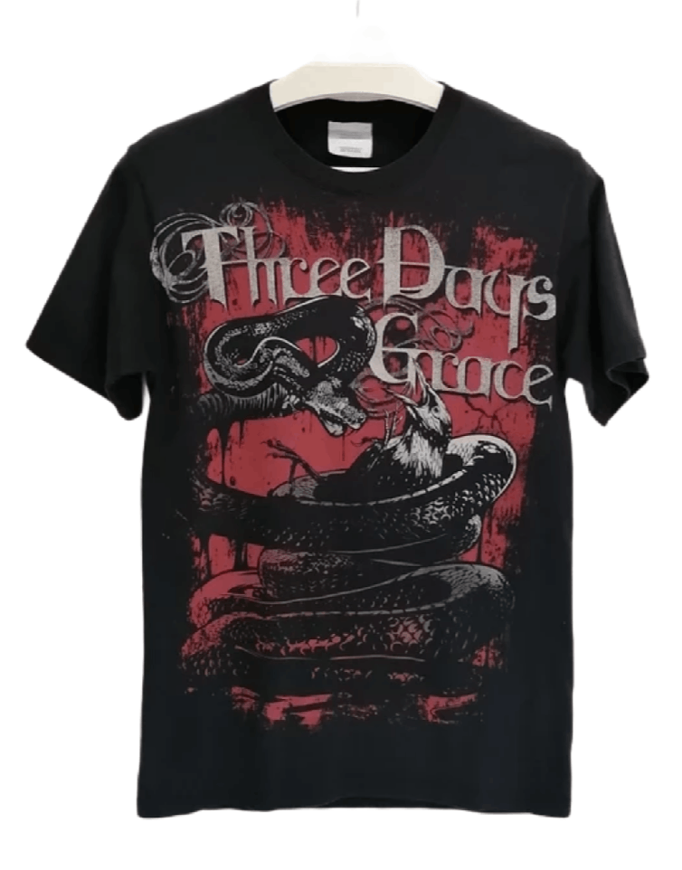image of Band Tees x Rock T Shirt Three Days Grace Canadian Rock Band Tshirt in Black, Men's (Size Small)