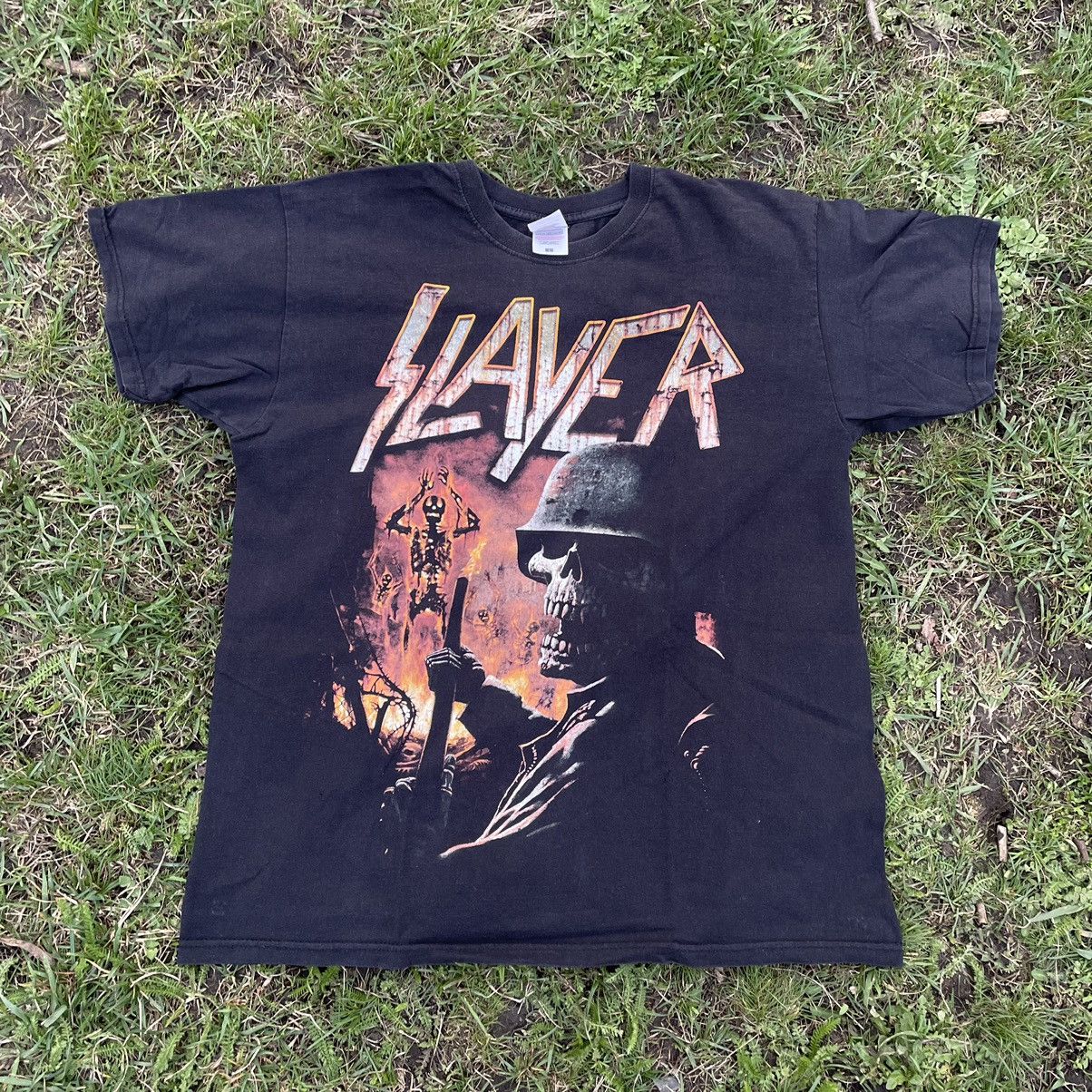 Vintage Vintage 90s Slayer Sun Faded Graphic Band Tee Grunge Boxy L Size US L / EU 52-54 / 3 - 2 Thumbnail