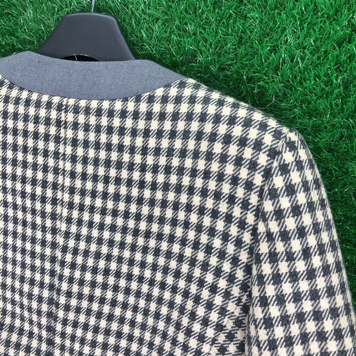 Japanese Brand Vintage Women Cropped Jacket Checker Chanel Style Tweed Size XS / US 0-2 / IT 36-38 - 5 Thumbnail