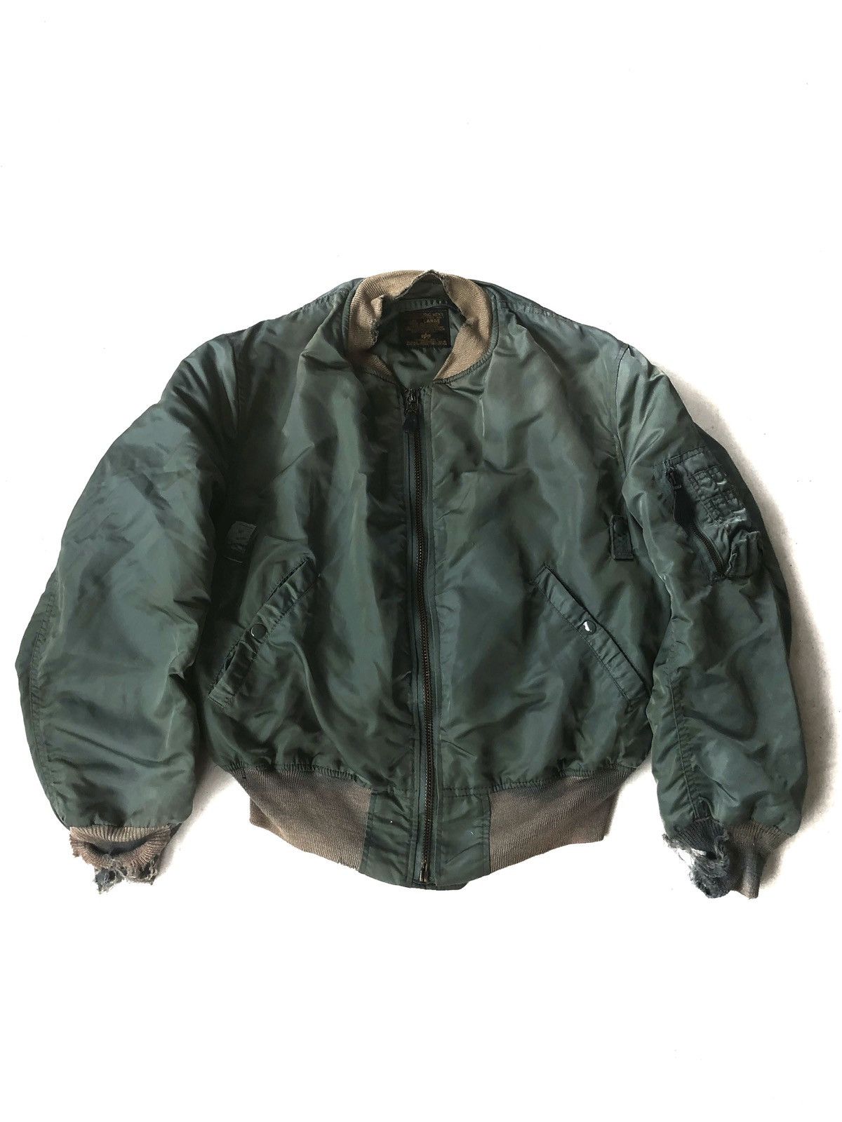 Alpha Industries Vtg USAF Alpha Ind. Distressed MA-1 Flight Jacket Size US L / EU 52-54 / 3 - 2 Thumbnail