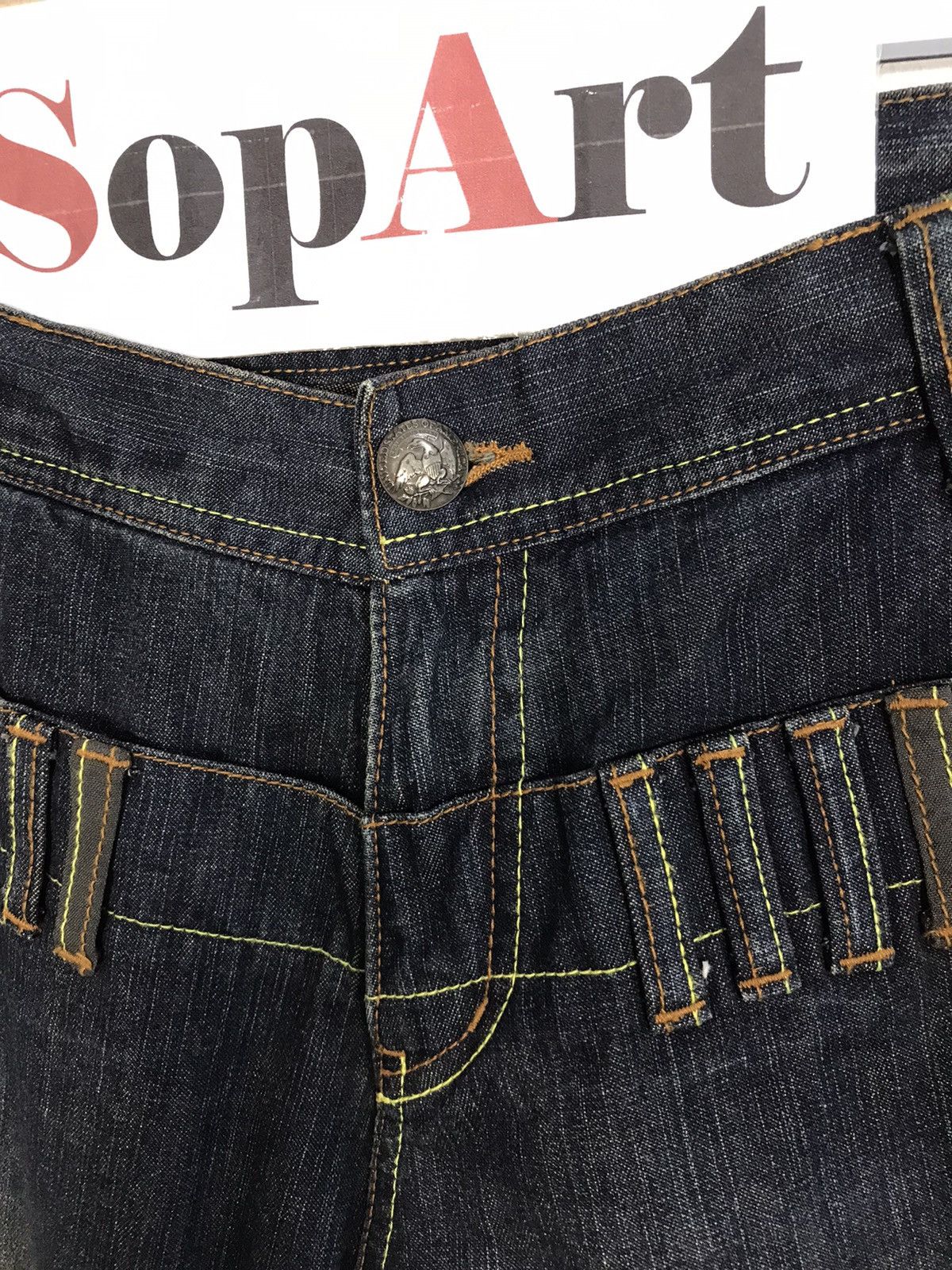 Japanese Brand × Vintage Vintage Japanese Brand Back Side Skull Pocket Jeans Style Size US 32 / EU 48 - 6 Thumbnail