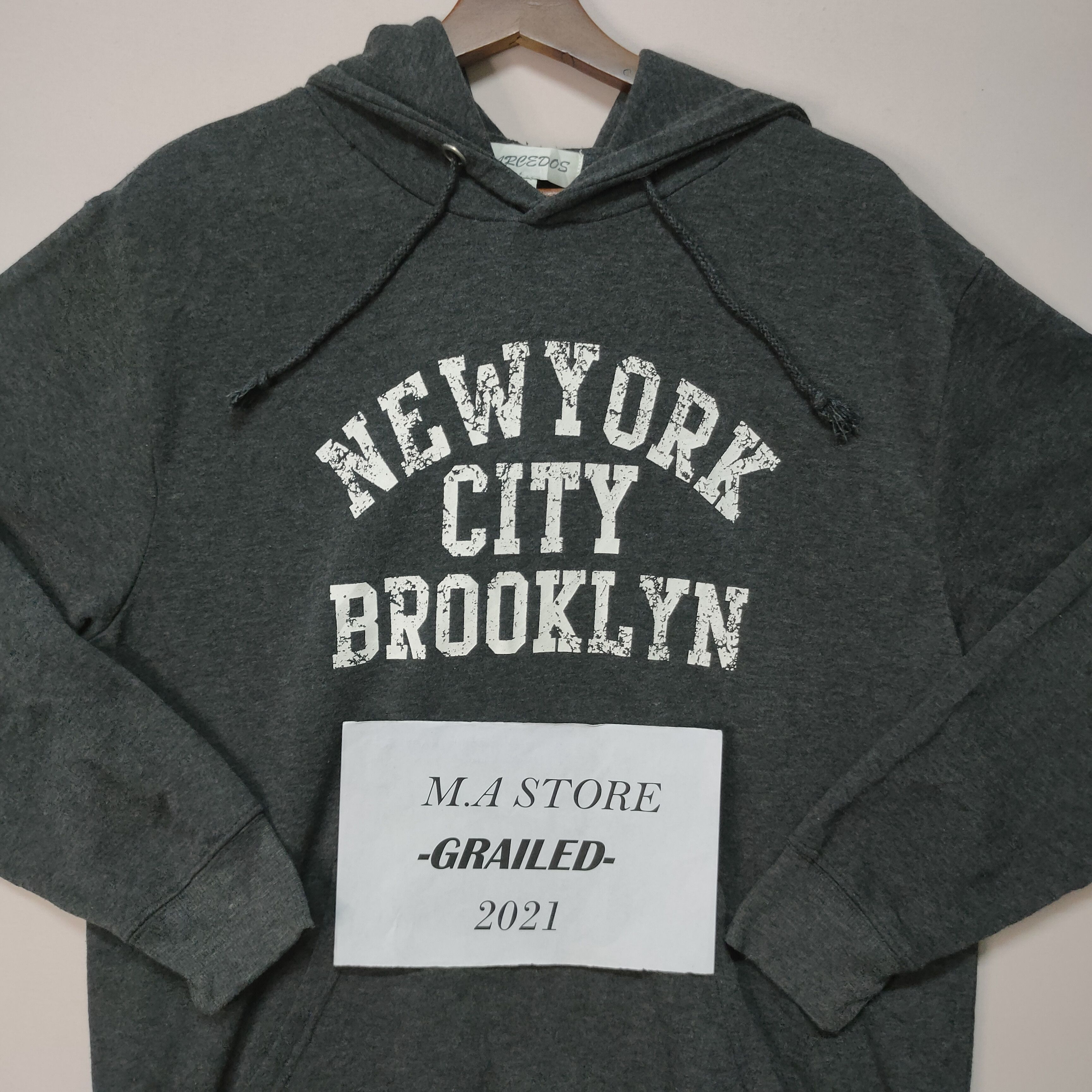 Vintage Barcedos N.Y City Brooklyn Hoodie Sweatshirt Size US L / EU 52-54 / 3 - 8 Thumbnail