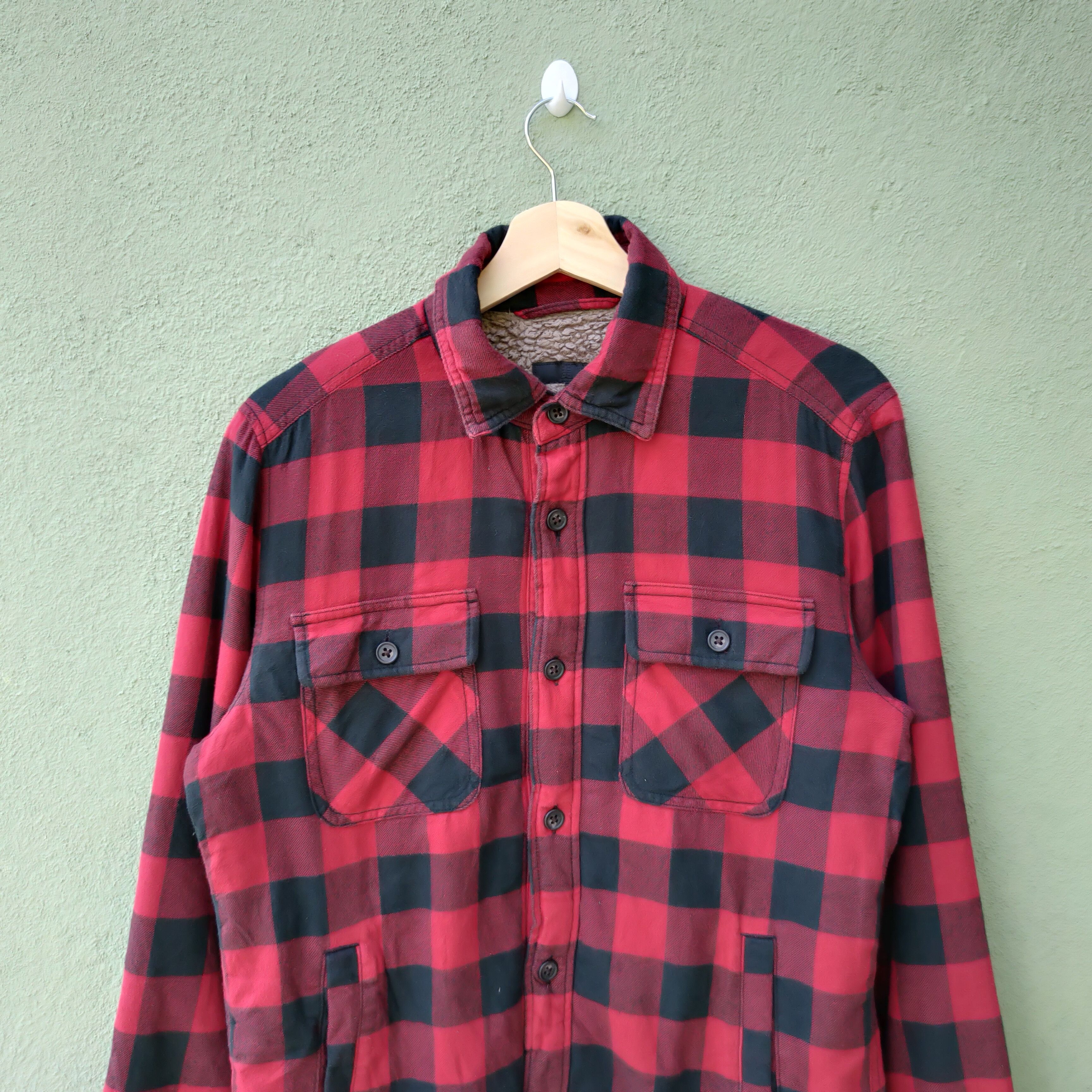 Japanese Brand Japanese Cheeckred Sherpa Fleece Inside Button Up Shirt Size US M / EU 48-50 / 2 - 4 Thumbnail