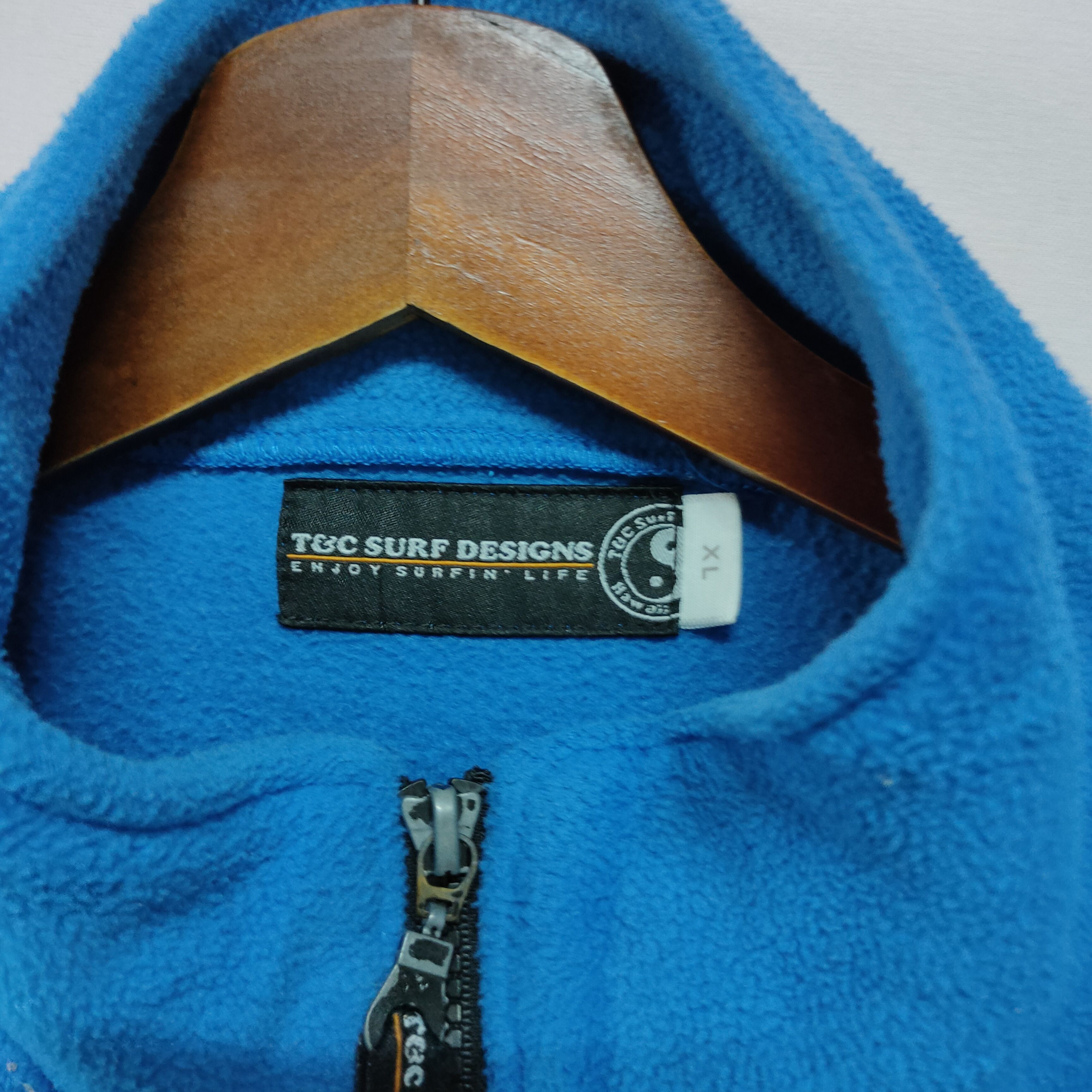Aran Sweater Market VINTAGE T&C SURF DESIGNS ZIPPPER UPS FLEECE SWEATER Size US XL / EU 56 / 4 - 5 Thumbnail