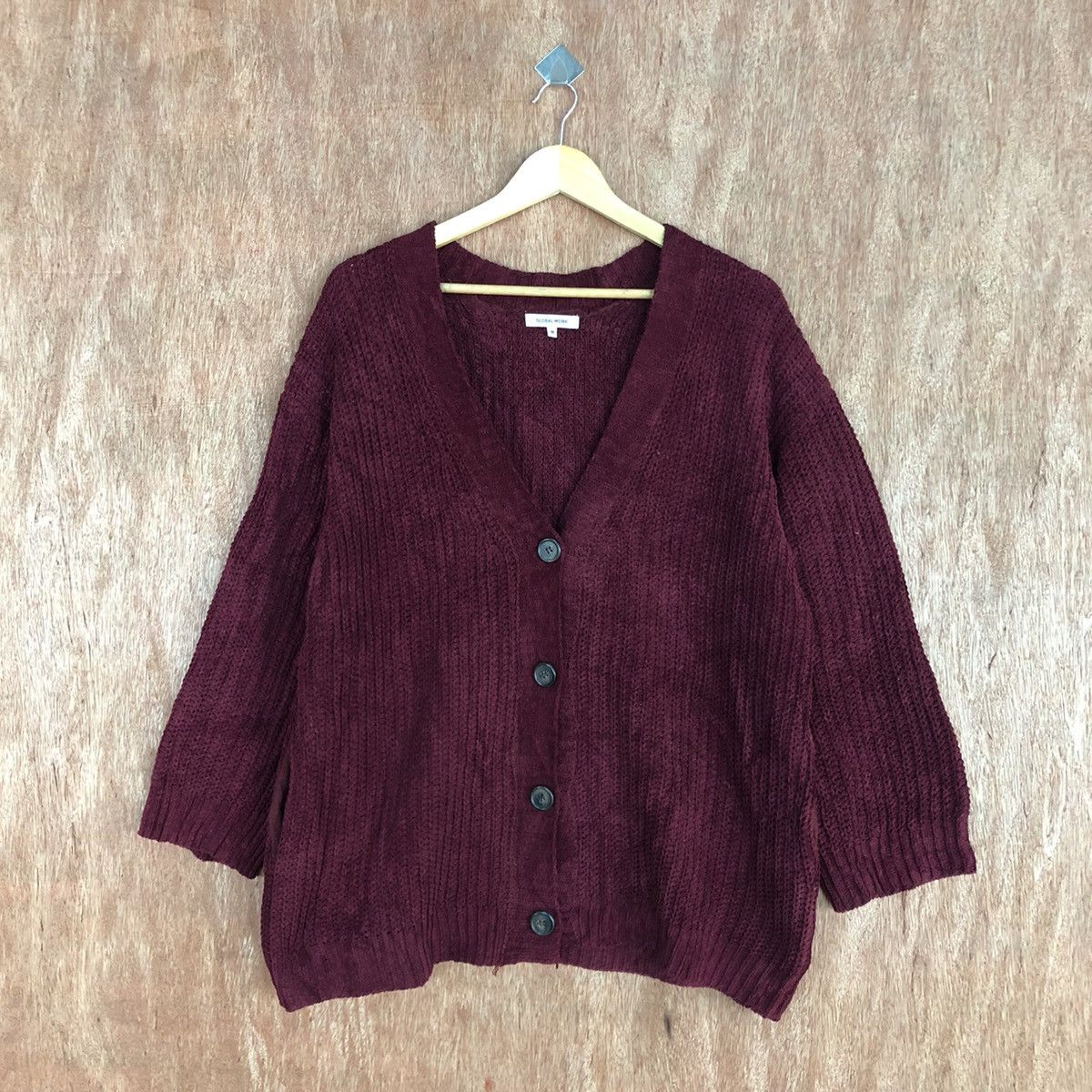 Global Work DL Global Work Red Cardigan #c905 Size US M / EU 48-50 / 2 - 3 Thumbnail