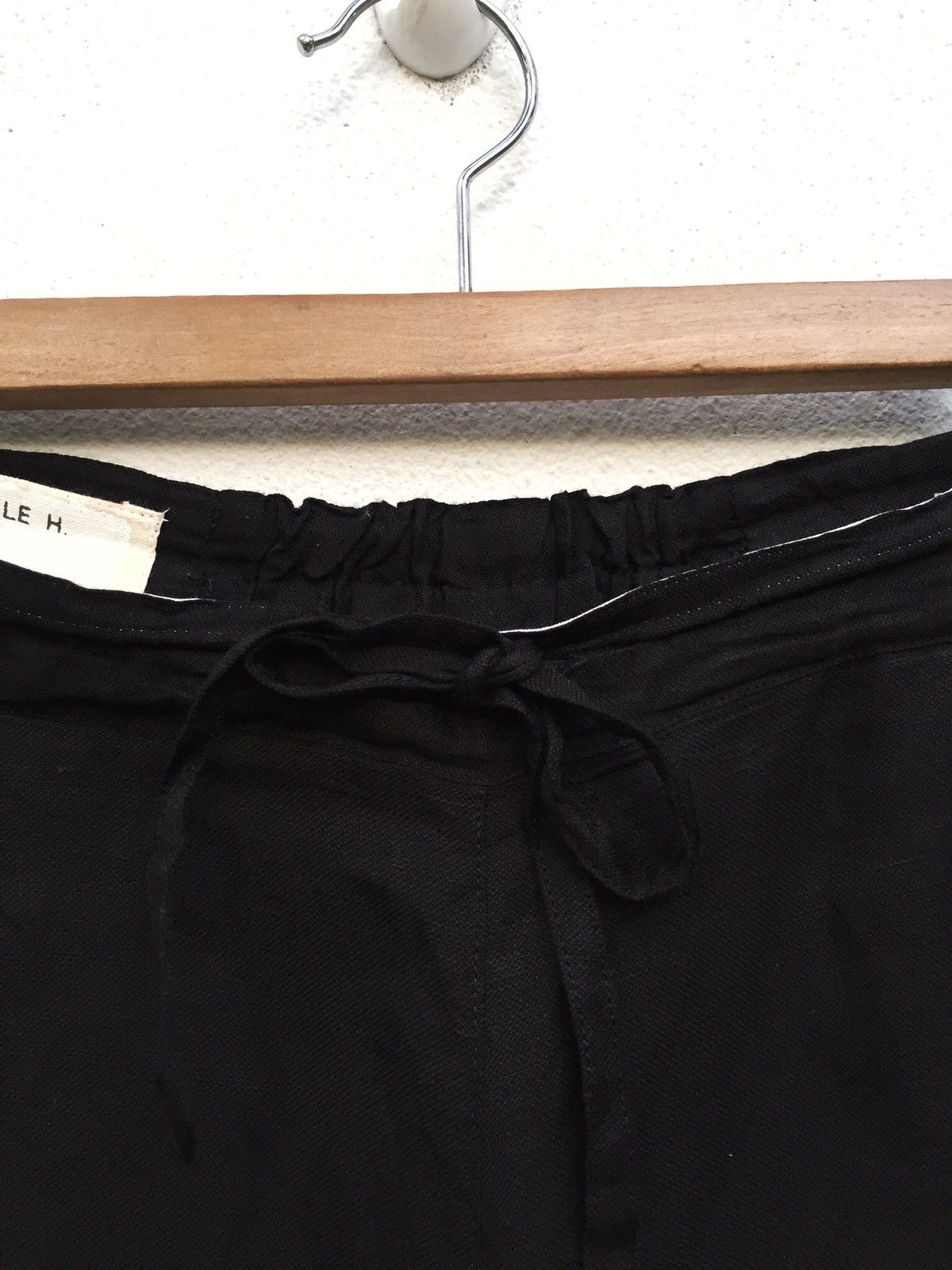 Issey Miyake Merveille H. Rayon Linen Drawstring Black Pants Size US 32 / EU 48 - 6 Thumbnail