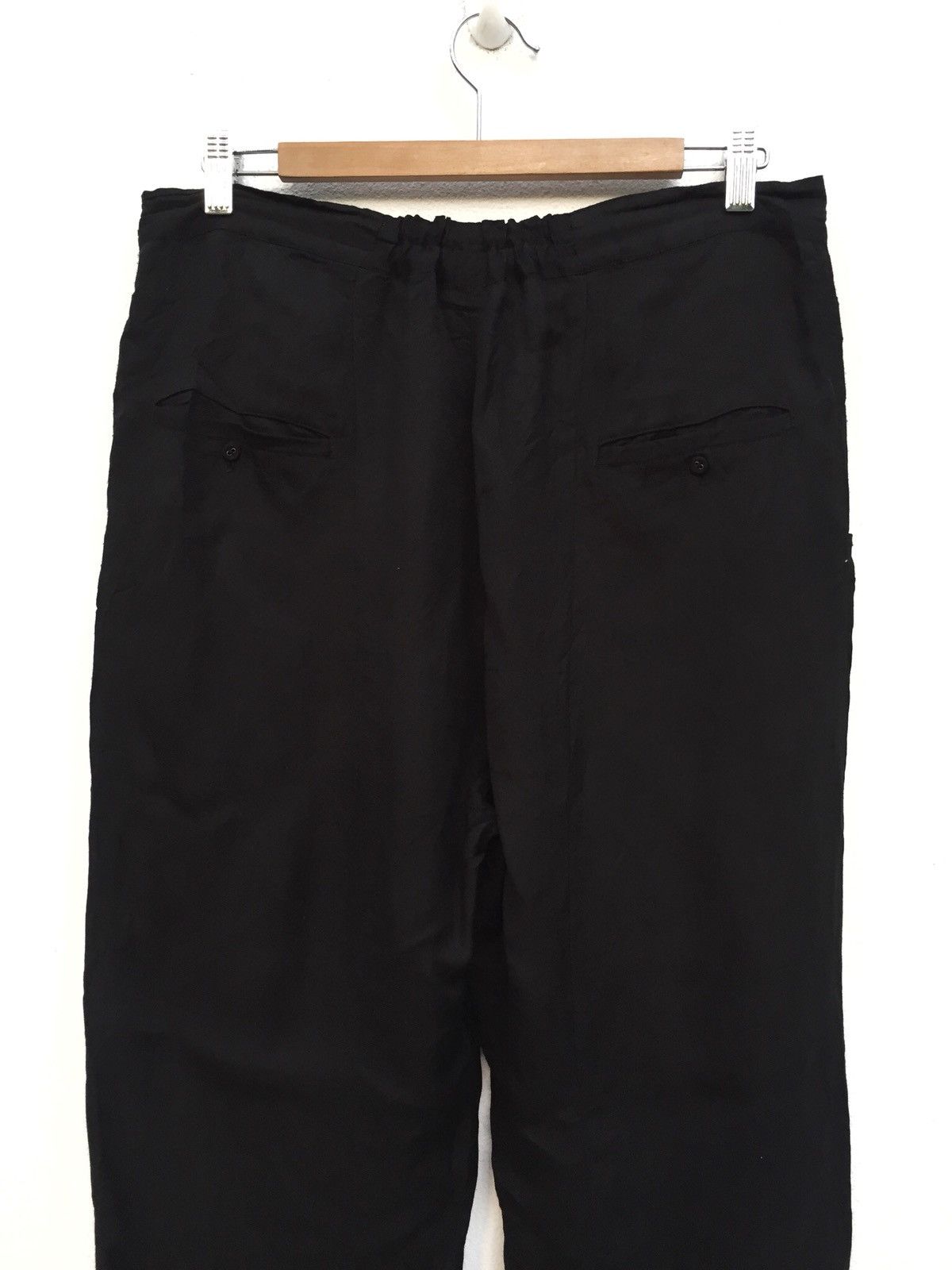 Issey Miyake Merveille H. Rayon Linen Drawstring Black Pants Size US 32 / EU 48 - 7 Thumbnail