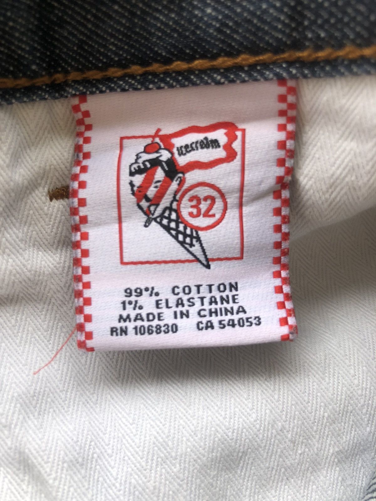ARCHIVE Authentic BBC Ice Cream Running Dog Logo Jeans Denim