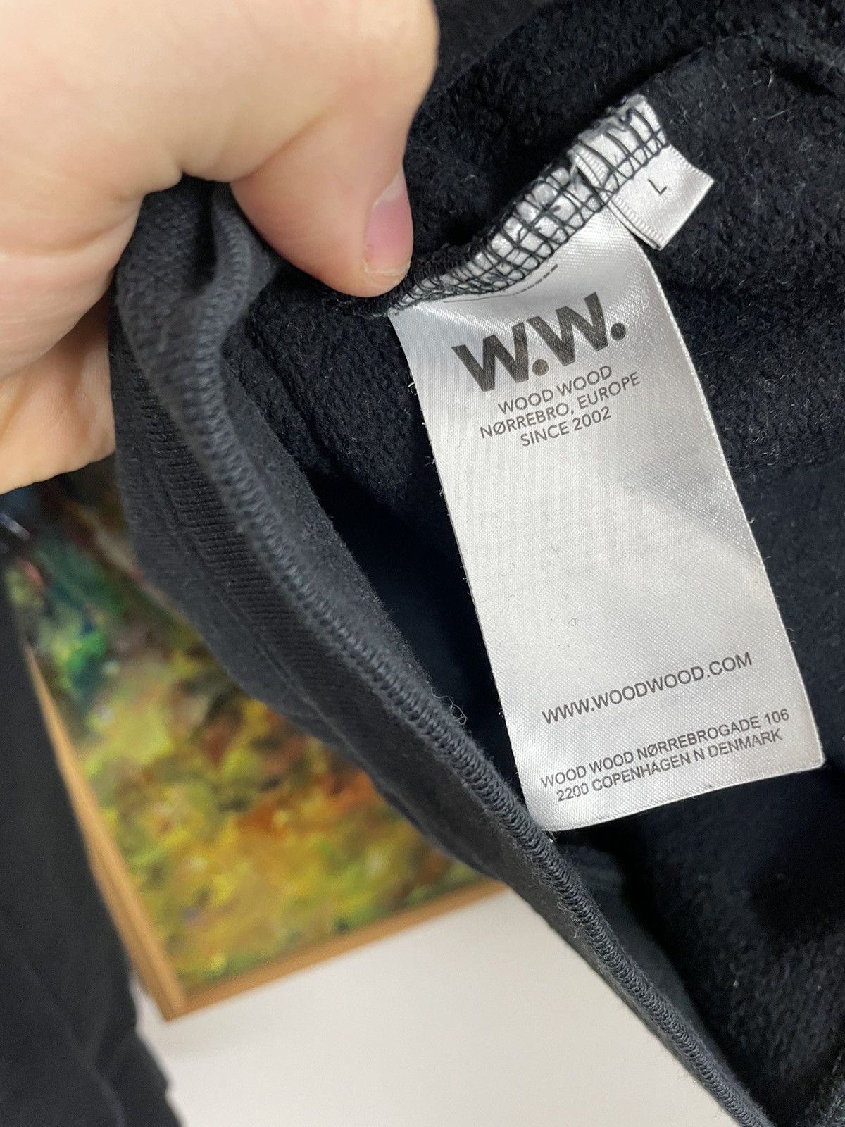 Wood Wood Wood Wood Washed Black Faded Basic Hoodie Mini Logo Size US L / EU 52-54 / 3 - 5 Thumbnail