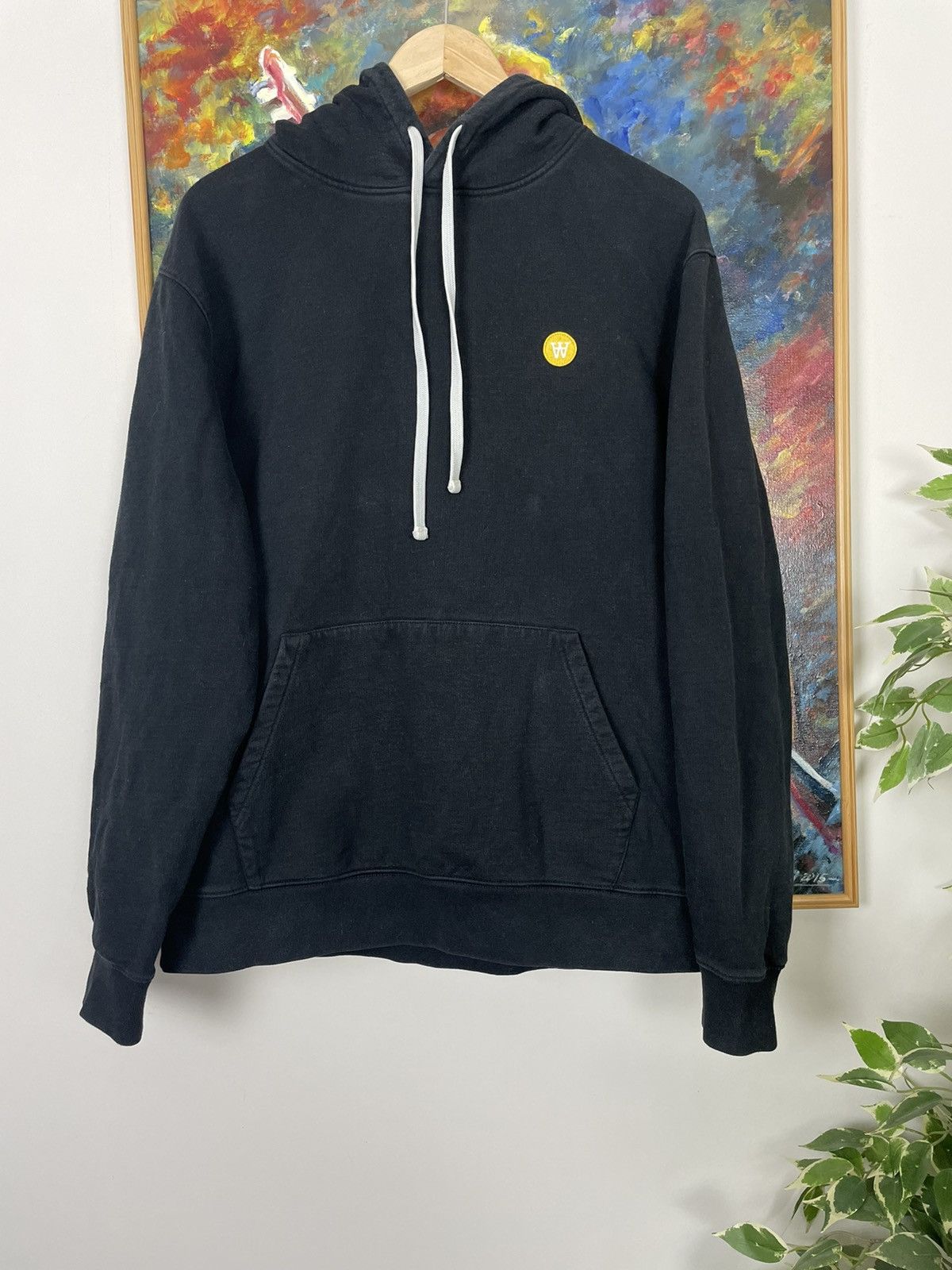 Wood Wood Wood Wood Washed Black Faded Basic Hoodie Mini Logo Size US L / EU 52-54 / 3 - 1 Thumbnail