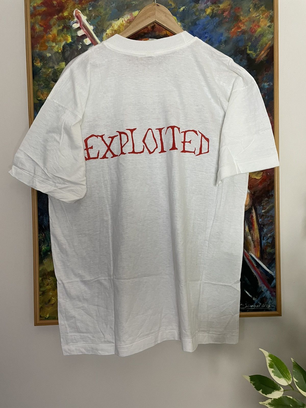 Band Tees Vintage 90s Band Tee The Exploited Punk Skeleton White Rare ...