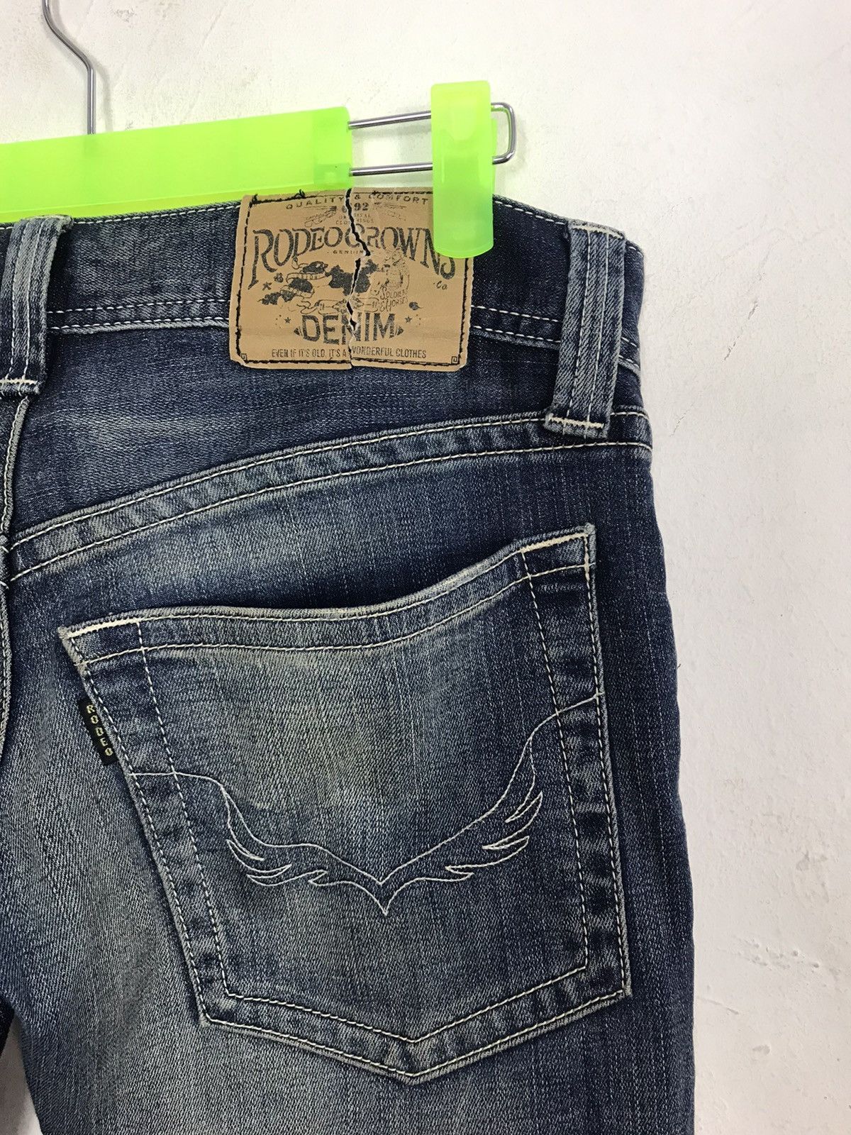 Japanese Brand Rodeo Crown Distressed Denim Jeans Indigo Slim Fit Cut Size US 32 / EU 48 - 3 Thumbnail