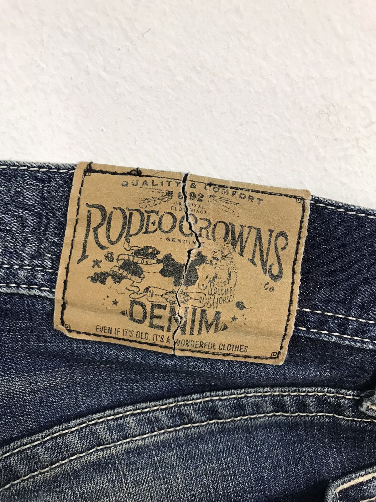 Japanese Brand Rodeo Crown Distressed Denim Jeans Indigo Slim Fit Cut Size US 32 / EU 48 - 4 Thumbnail