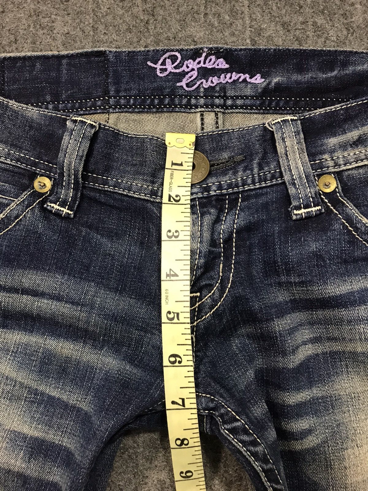 Japanese Brand Rodeo Crown Distressed Denim Jeans Indigo Slim Fit Cut Size US 32 / EU 48 - 13 Thumbnail