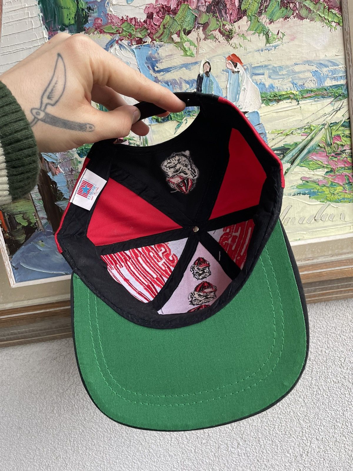 NCAA Vintage Georgia Bulldogs 1990s Snapback Two Tone Cap Hat Size ONE SIZE - 3 Thumbnail