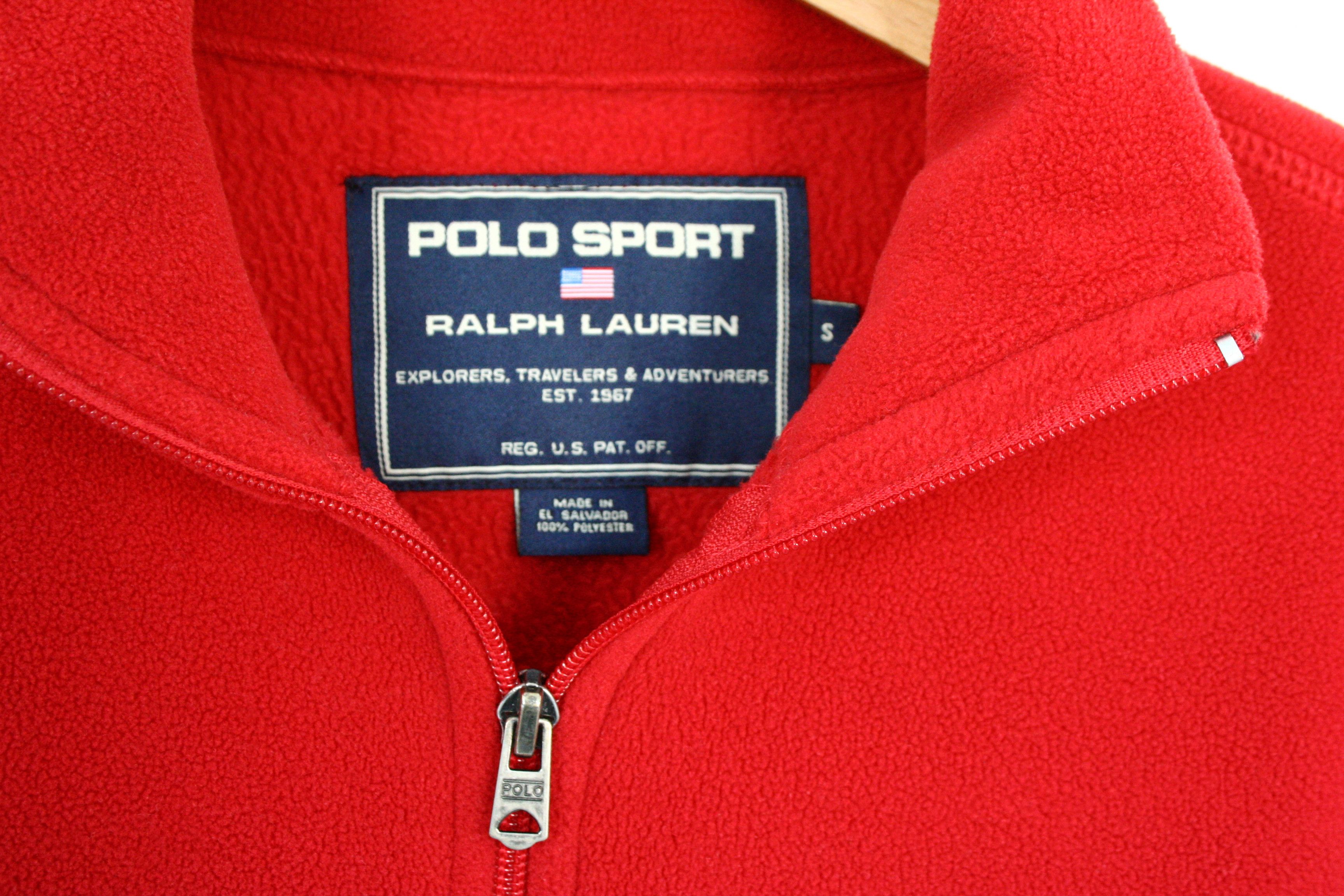 Polo Ralph Lauren Polo Sport Vivid Red Fleece Ralph RRL Lauren Quarter 1/4 Zip Size US XS / EU 42 / 0 - 6 Thumbnail