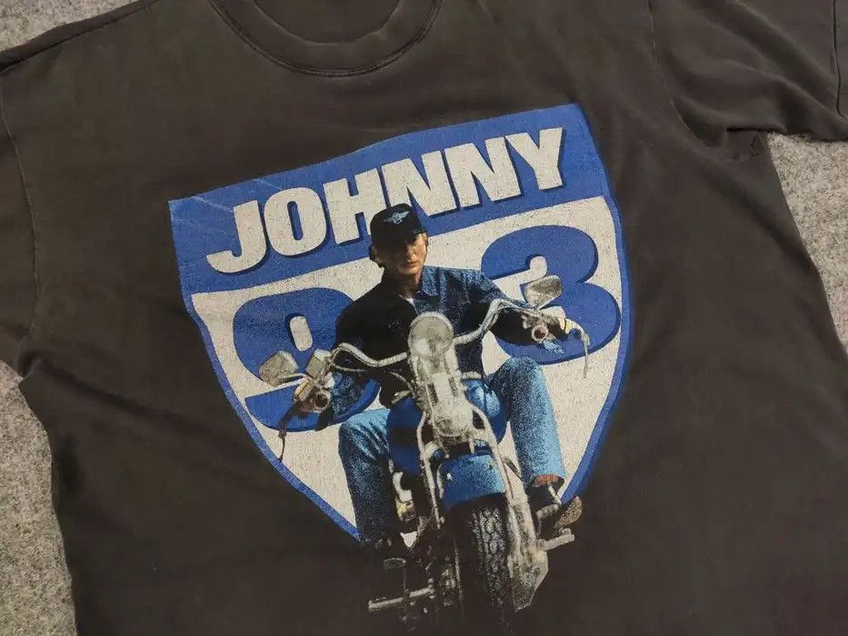 Band Tees Vintage Johnny Hallyday 93 Big Faded Logo Gray T shirt Size US L / EU 52-54 / 3 - 6 Thumbnail