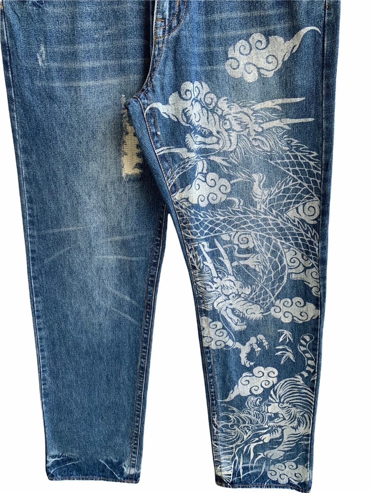 Japanese Brand Vintage Japanese Traditional Dragon 🐉 Pinted Size US 31 - 5 Thumbnail