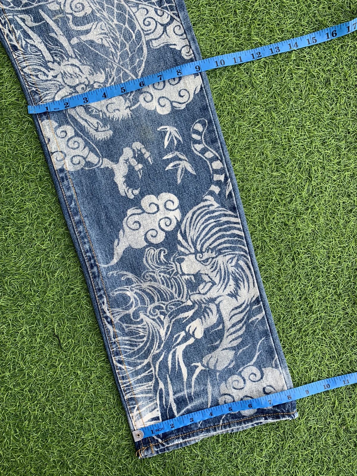 Japanese Brand Vintage Japanese Traditional Dragon 🐉 Pinted Size US 31 - 18 Thumbnail