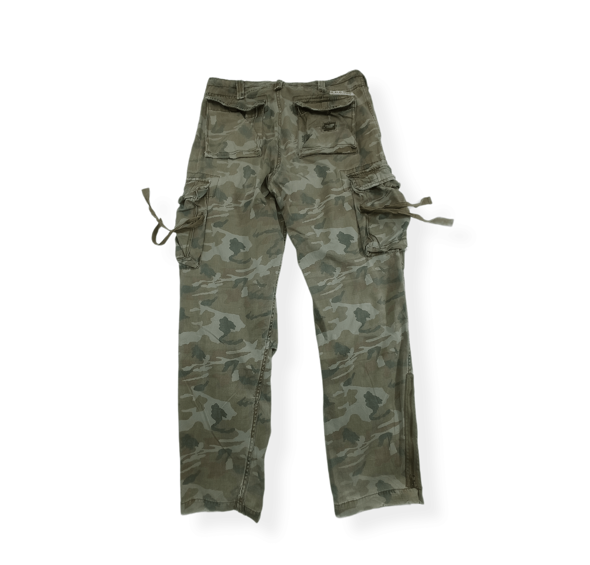 Japanese Brand Real Crush Clothing Camo Tactical Cargo Pants Size US 33 - 1 Thumbnail