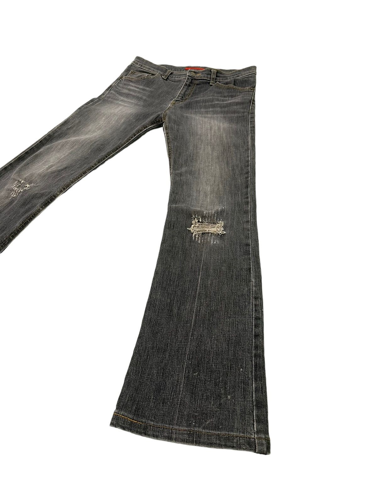 Japanese Brand Flare Jeans Wellbeing Distress Denim Stretch Skinny 4🟦3 Size US 30 / EU 46 - 3 Thumbnail