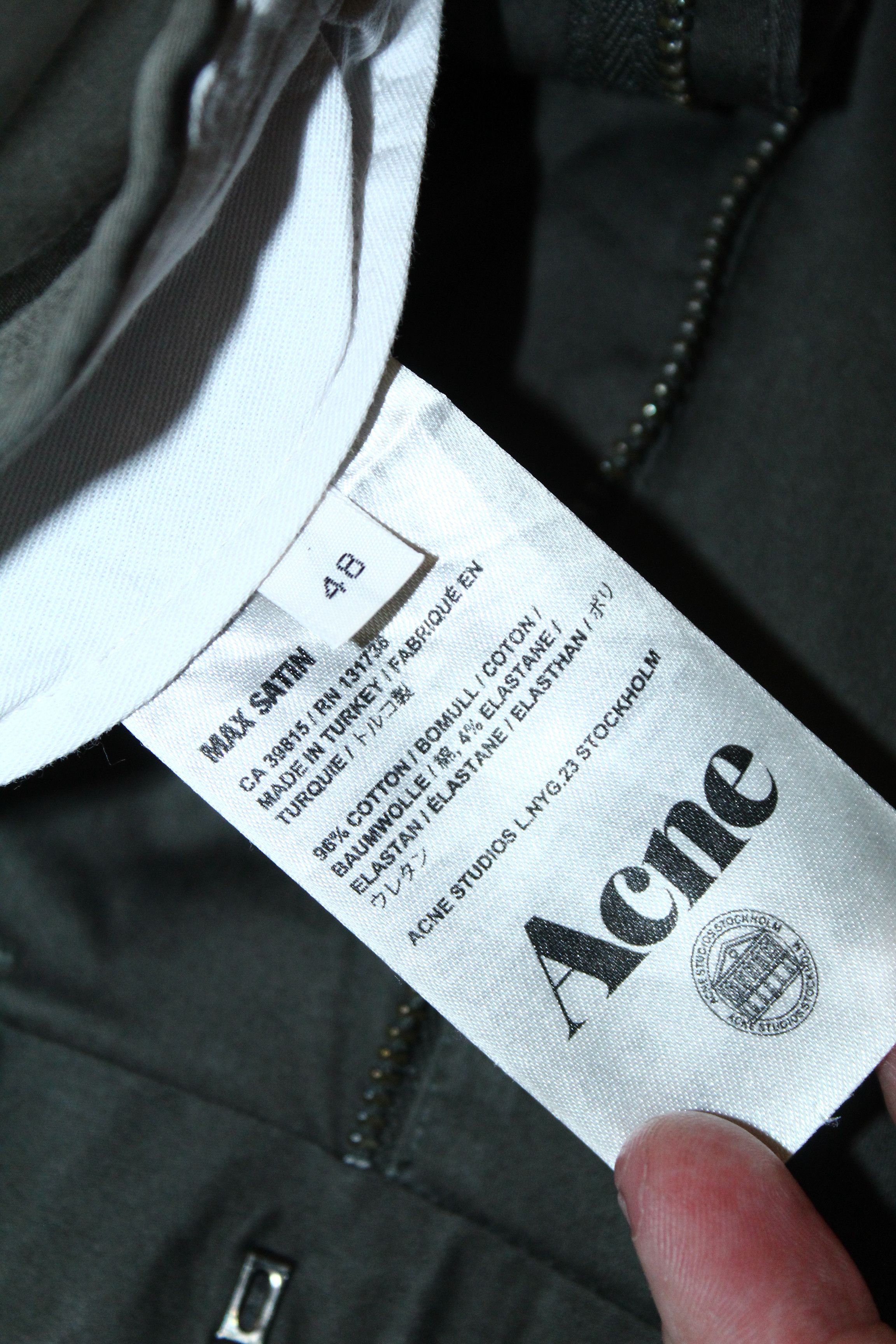 Acne Studios Acne Studios Max Satin Cotton Washed Slim Fit Pants Size US 32 / EU 48 - 4 Thumbnail