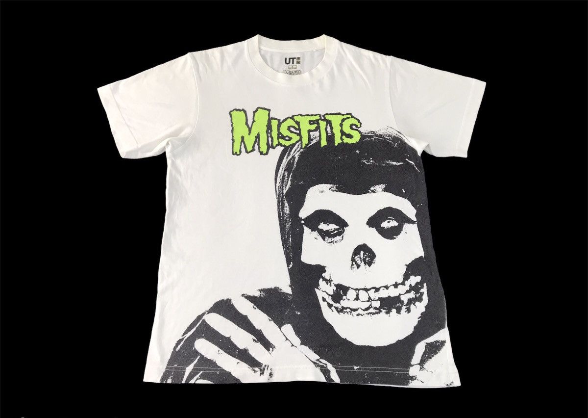 image of Band Tees x Misfits American Punk Rock Band Horror Subgenre Unisex Tee in White, Men's (Size Small)