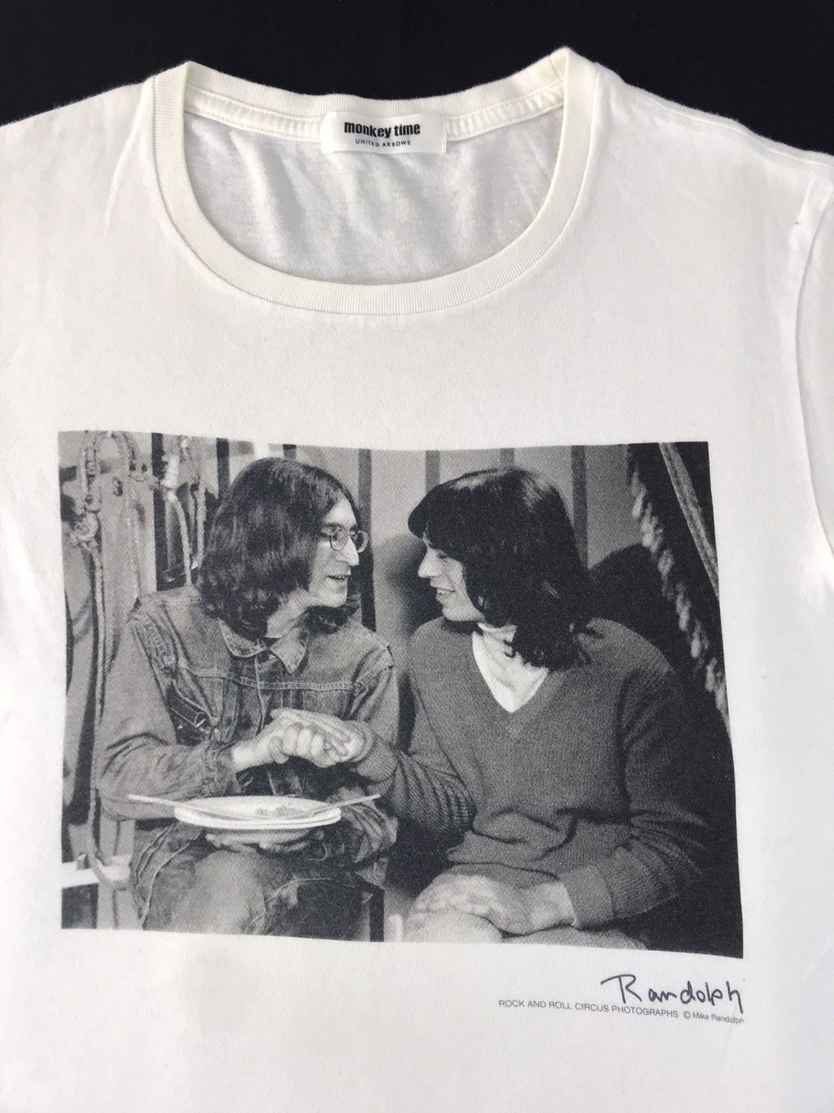 Band Tees × The Rolling Stones × United Arrows Monkey Time The Beatles Rolling Stones Photo Box Unisex Tee Size US S / EU 44-46 / 1 - 2 Thumbnail