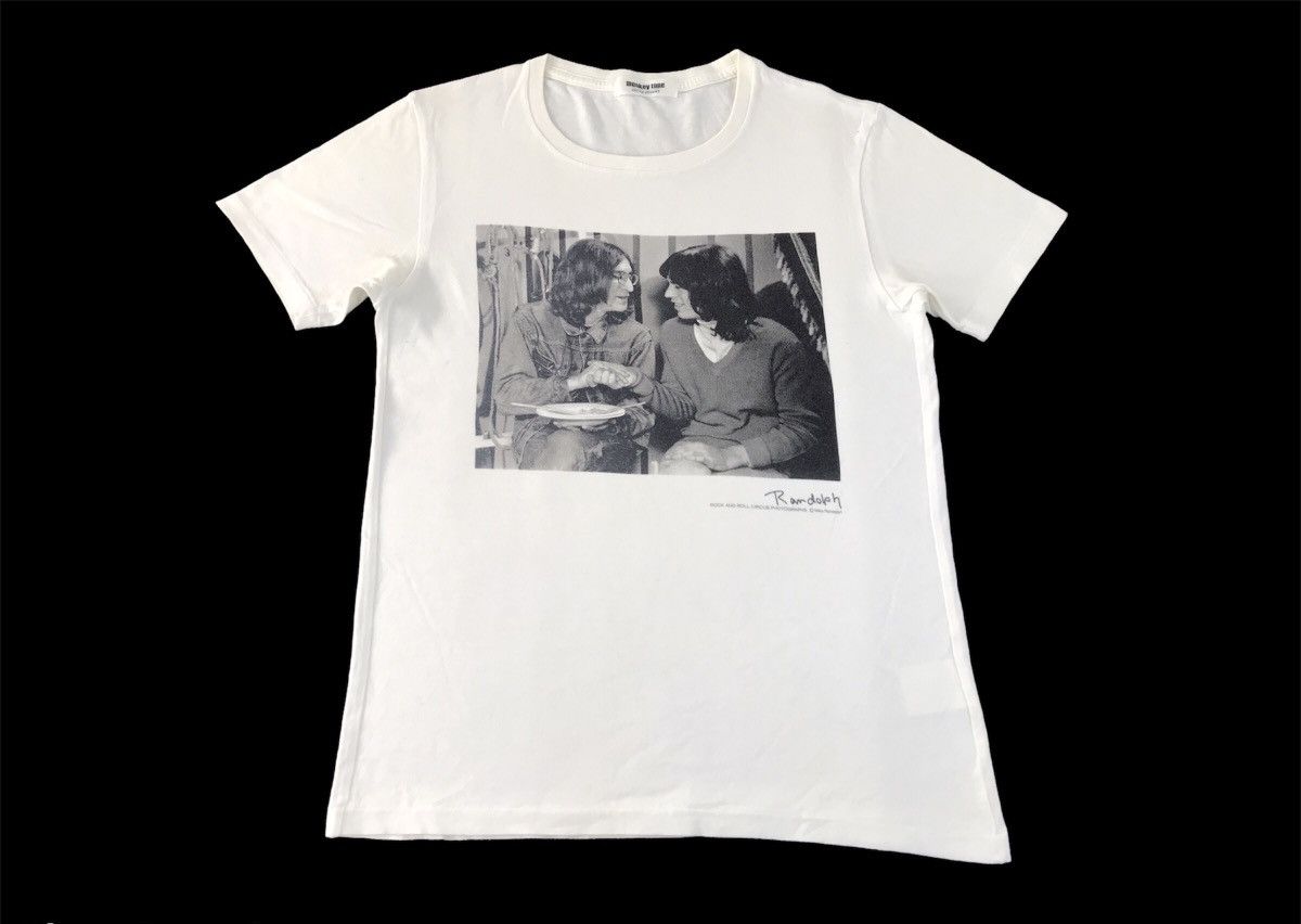 image of Band Tees x The Rolling Stones Monkey Time The Beatles Rolling Stones Photo Box Unisex Tee in White