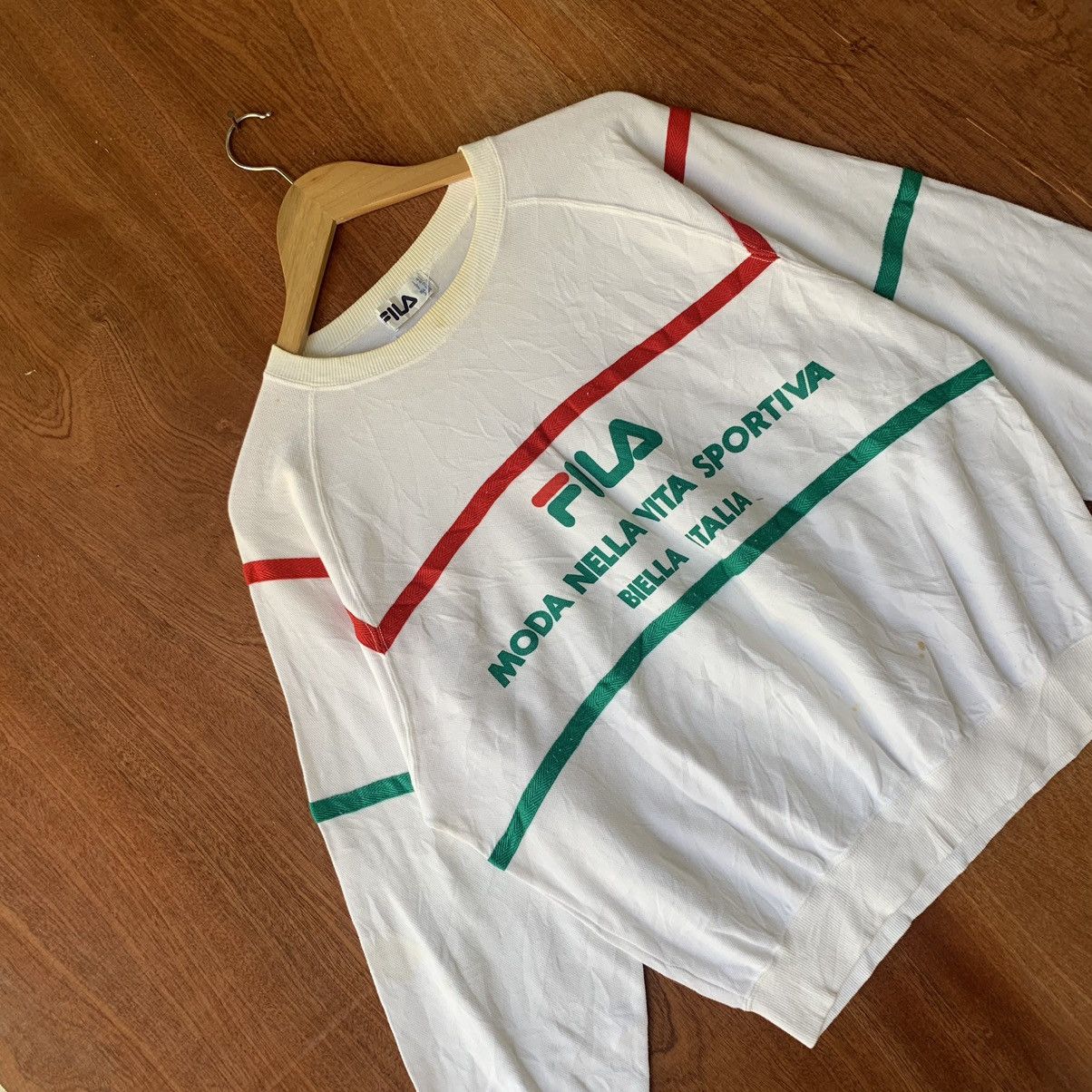Fila × Vintage Vintage FiLA ITALIA Big Logo Sweatshirt Fits Size M L Size US L / EU 52-54 / 3 - 3 Thumbnail