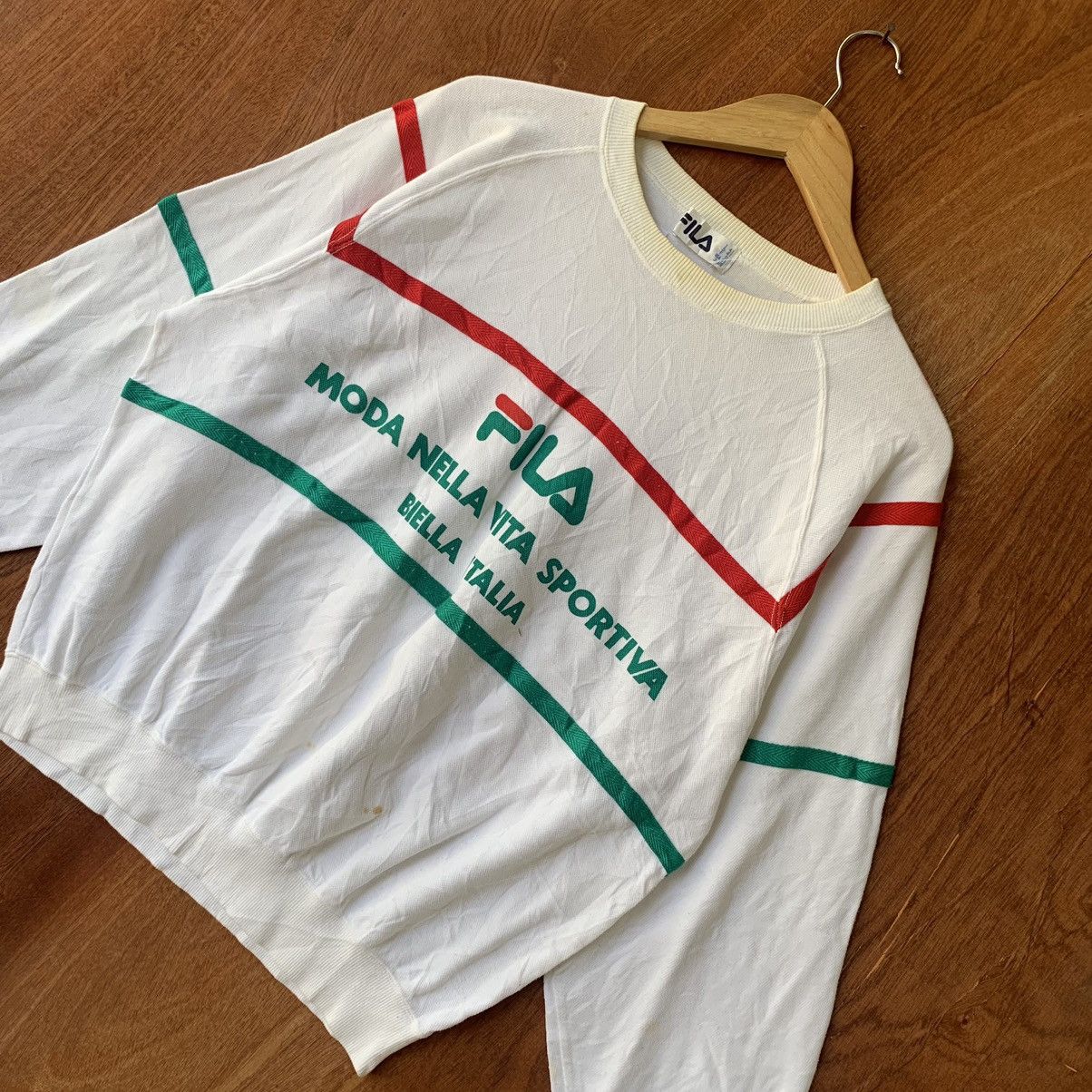 Fila × Vintage Vintage FiLA ITALIA Big Logo Sweatshirt Fits Size M L Size US L / EU 52-54 / 3 - 2 Thumbnail