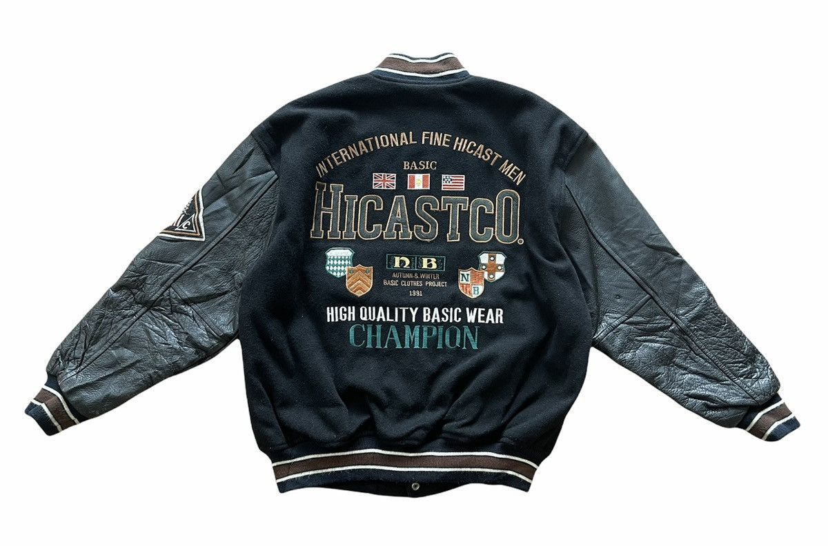 Vintage AW 1991 HICASTCLUB WOOL LEATHER VARSITY JACKET Size US XL / EU 56 / 4 - 5 Thumbnail