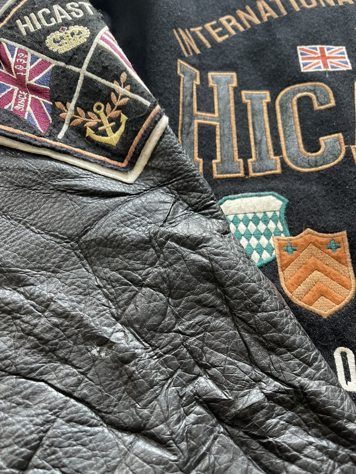 Vintage AW 1991 HICASTCLUB WOOL LEATHER VARSITY JACKET Size US XL / EU 56 / 4 - 11 Thumbnail