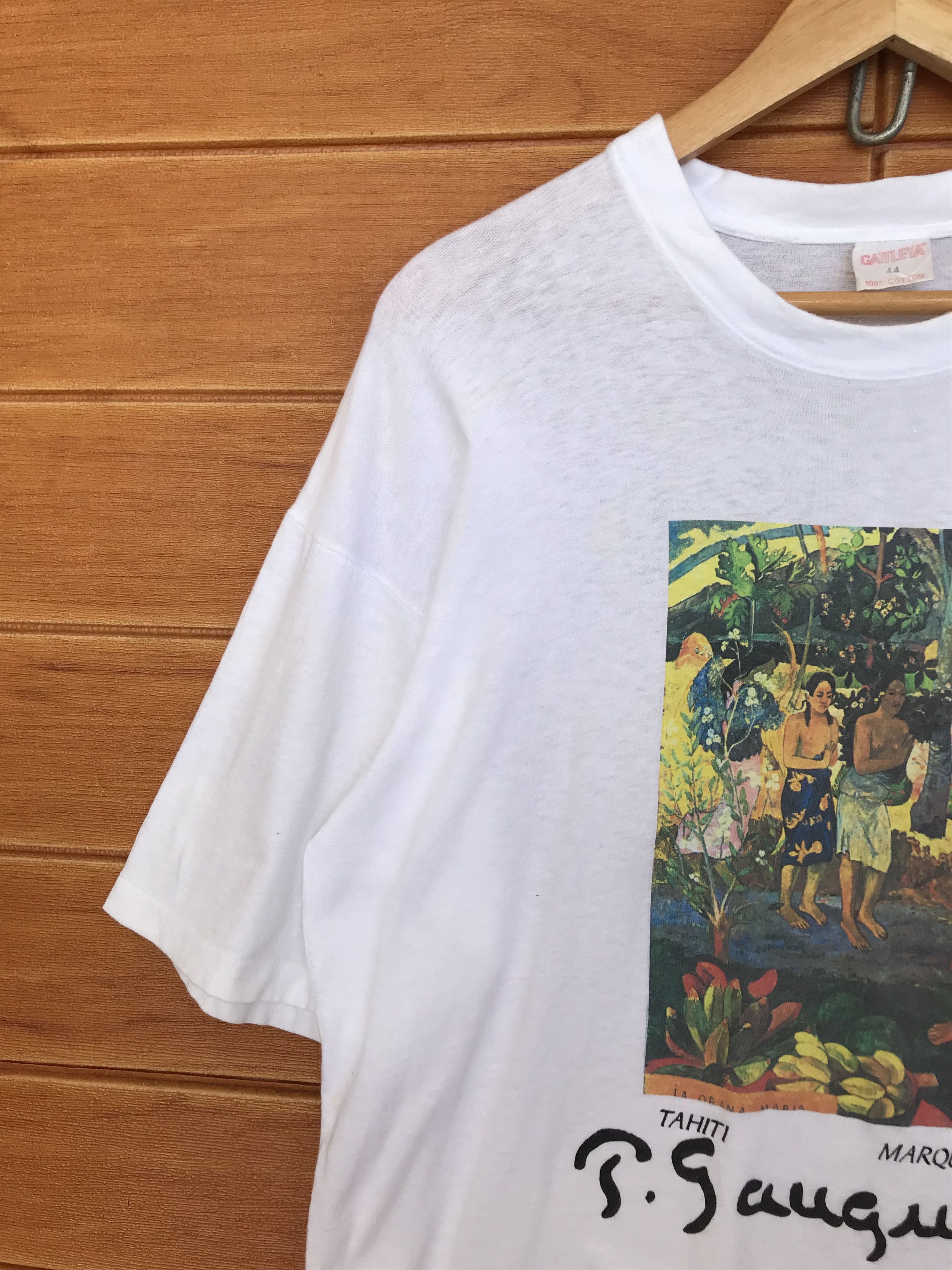 Vintage Vintage 90s Art Paul Gauguin Tahiti Marquises T-Shirt Size US L / EU 52-54 / 3 - 6 Thumbnail