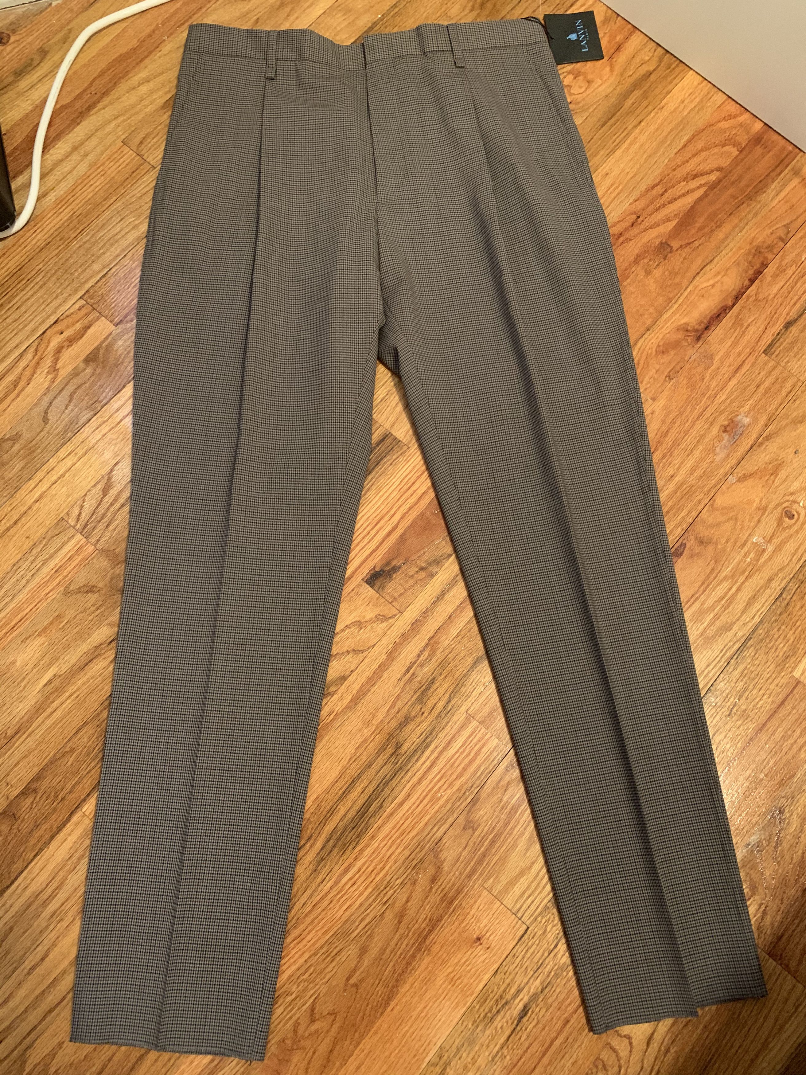 Lanvin NWT €515 checked, pleated trousers, IT50, Italy Size 40R - 5 Thumbnail