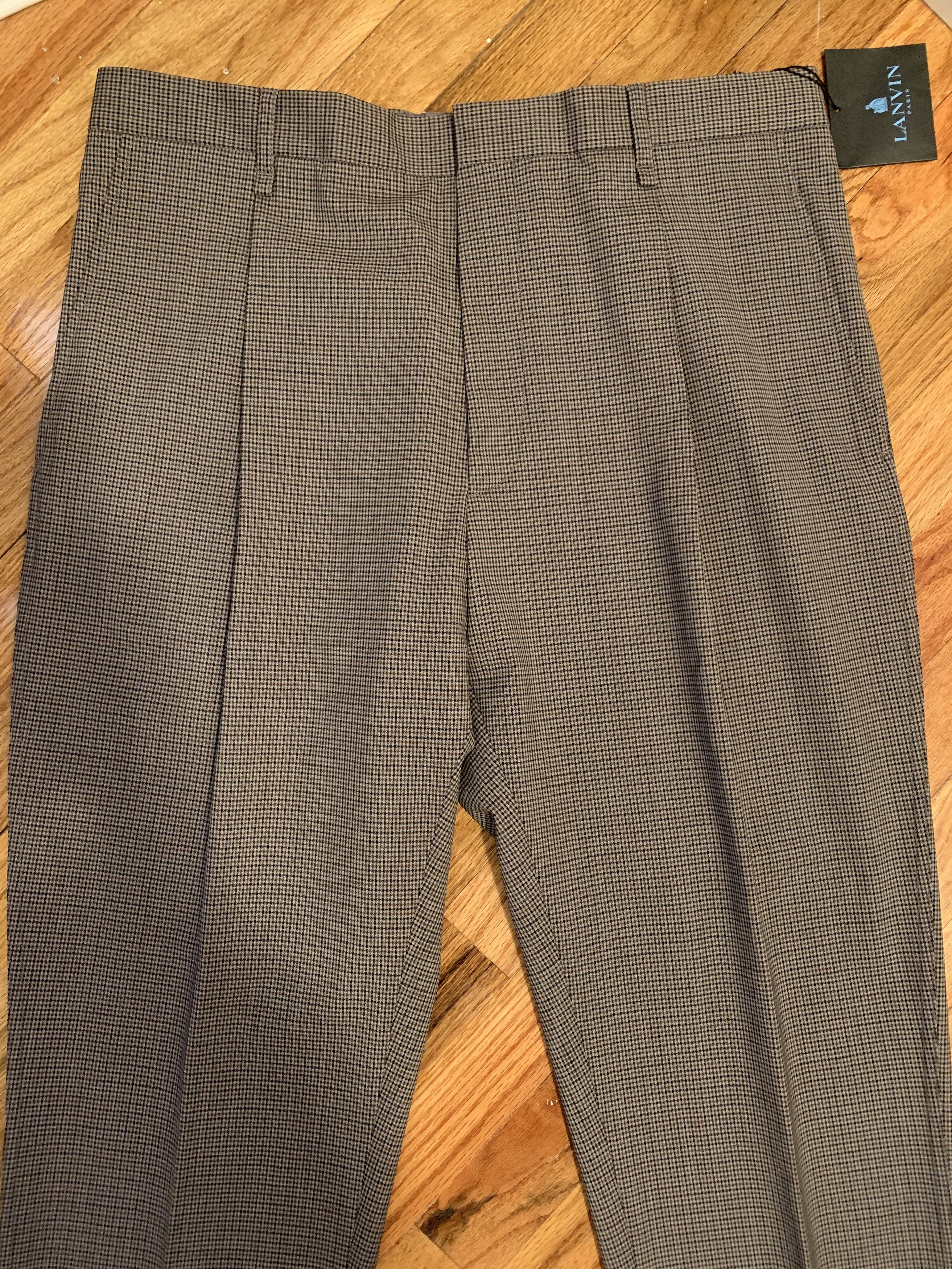 Lanvin NWT €515 checked, pleated trousers, IT50, Italy Size 40R - 6 Thumbnail