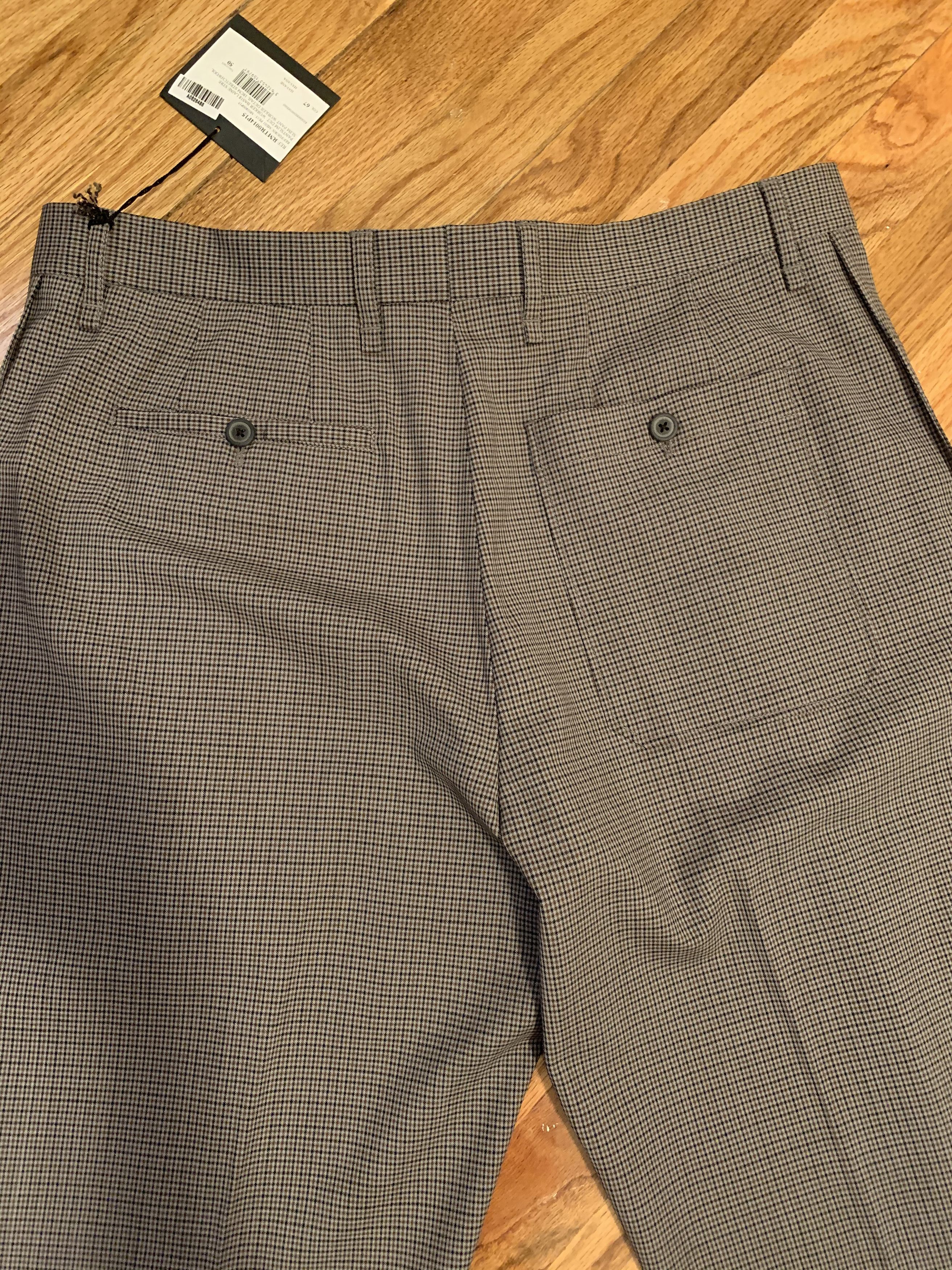 Lanvin NWT €515 checked, pleated trousers, IT50, Italy Size 40R - 7 Thumbnail