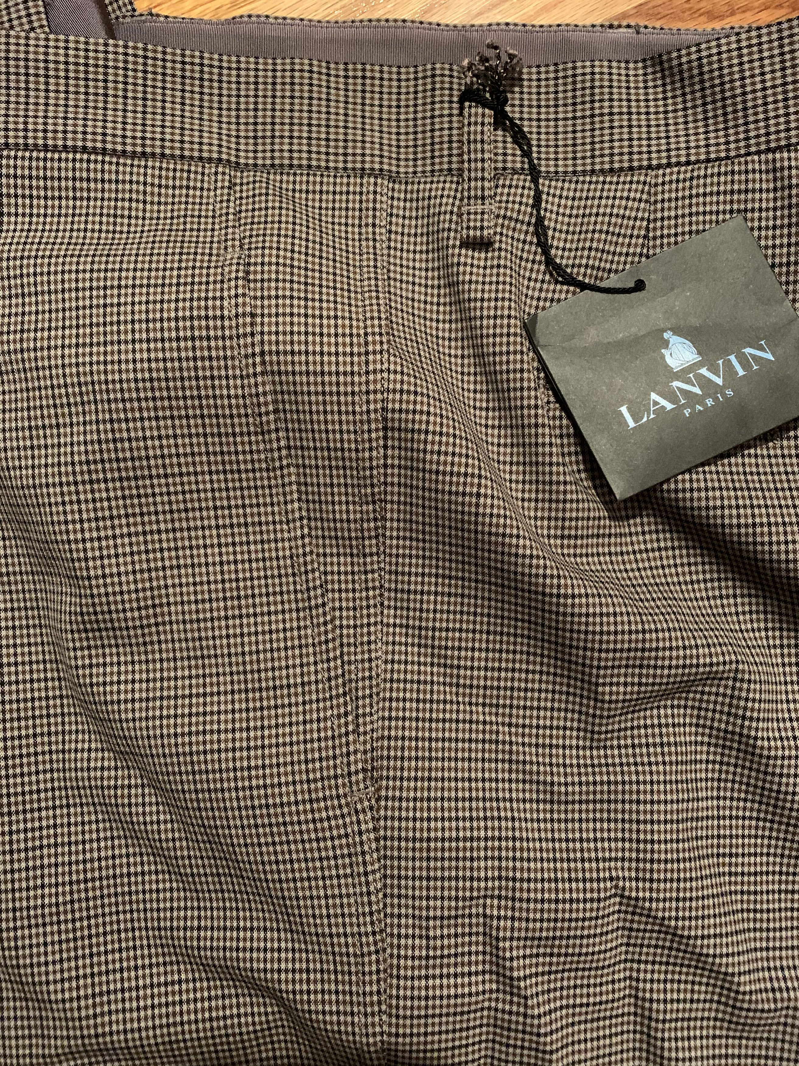 Lanvin NWT €515 checked, pleated trousers, IT50, Italy Size 40R - 12 Thumbnail