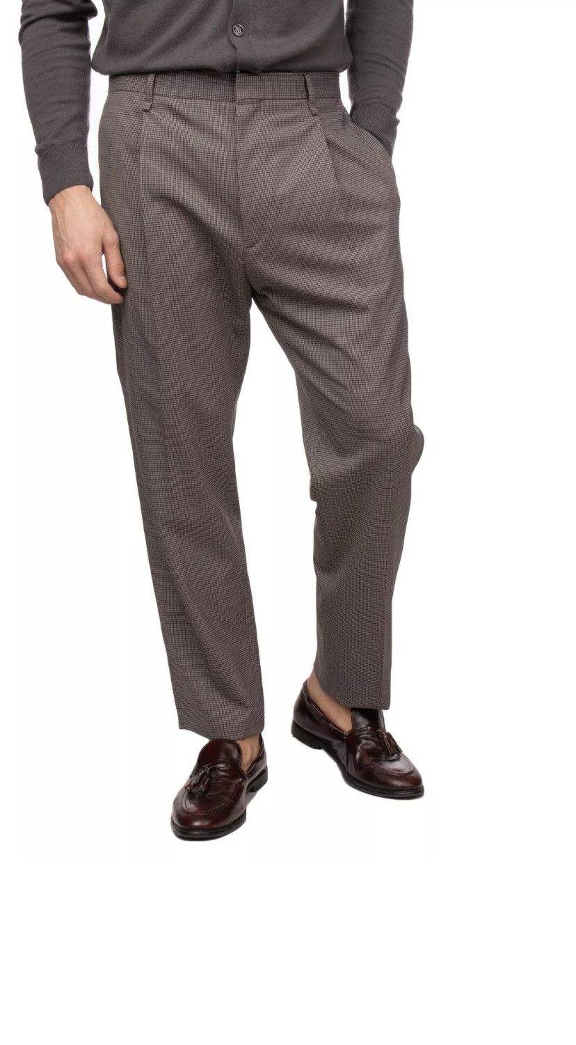 Lanvin NWT €515 checked, pleated trousers, IT50, Italy Size 40R - 1 Thumbnail