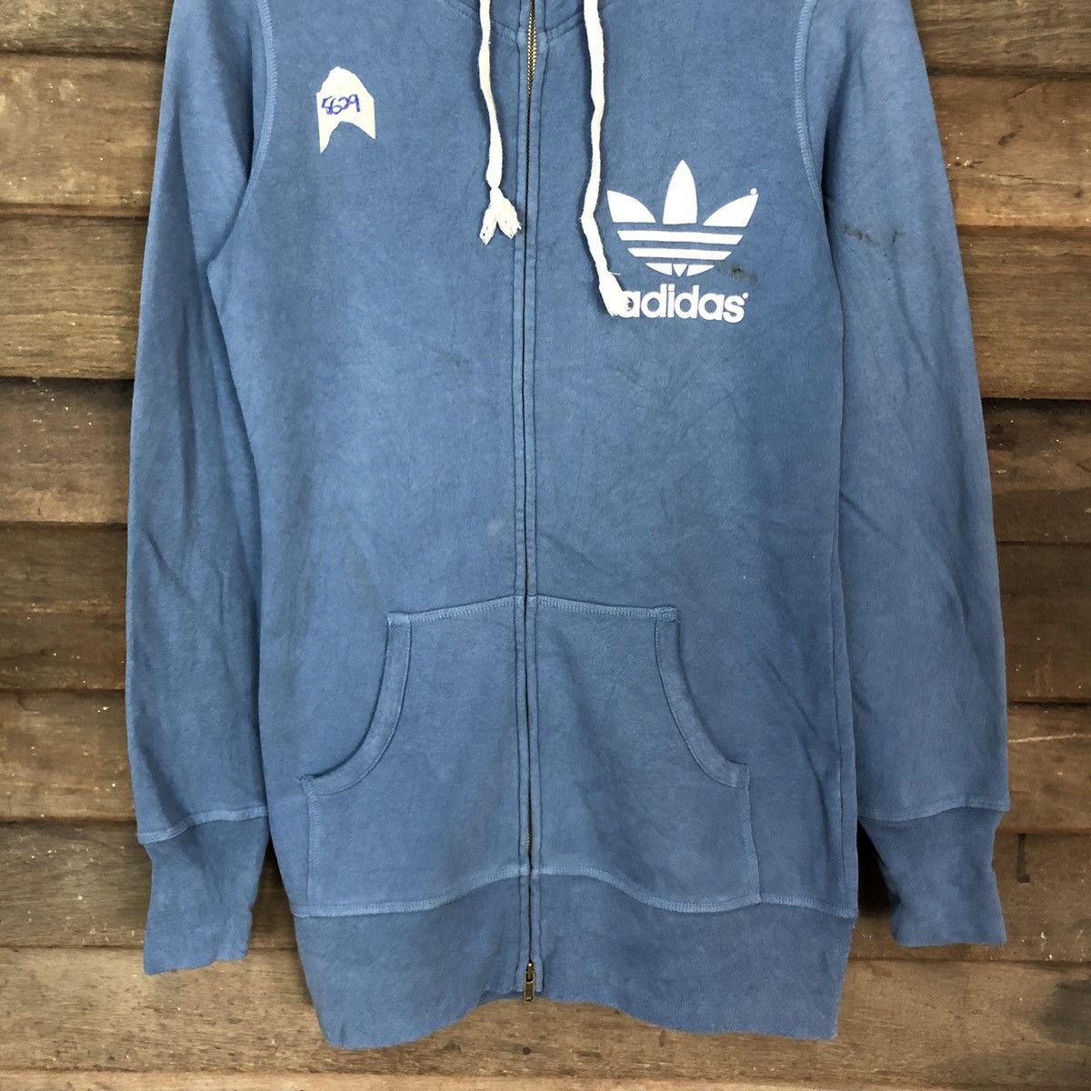 Adidas Adidas vintage big logo Blue Hoodies sweater #5629 Size US S / EU 44-46 / 1 - 8 Thumbnail