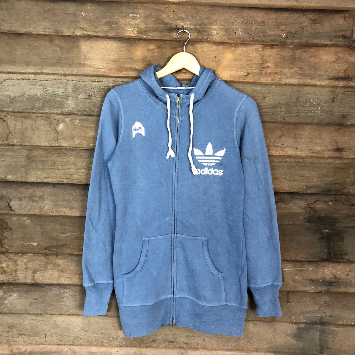 Adidas Adidas vintage big logo Blue Hoodies sweater #5629 Size US S / EU 44-46 / 1 - 3 Thumbnail