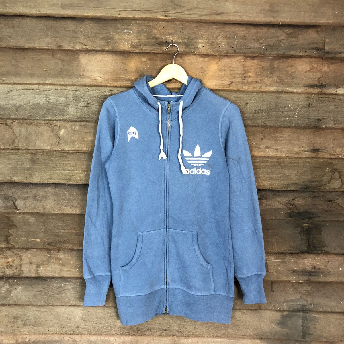 Adidas Adidas vintage big logo Blue Hoodies sweater #5629 Size US S / EU 44-46 / 1 - 1 Thumbnail
