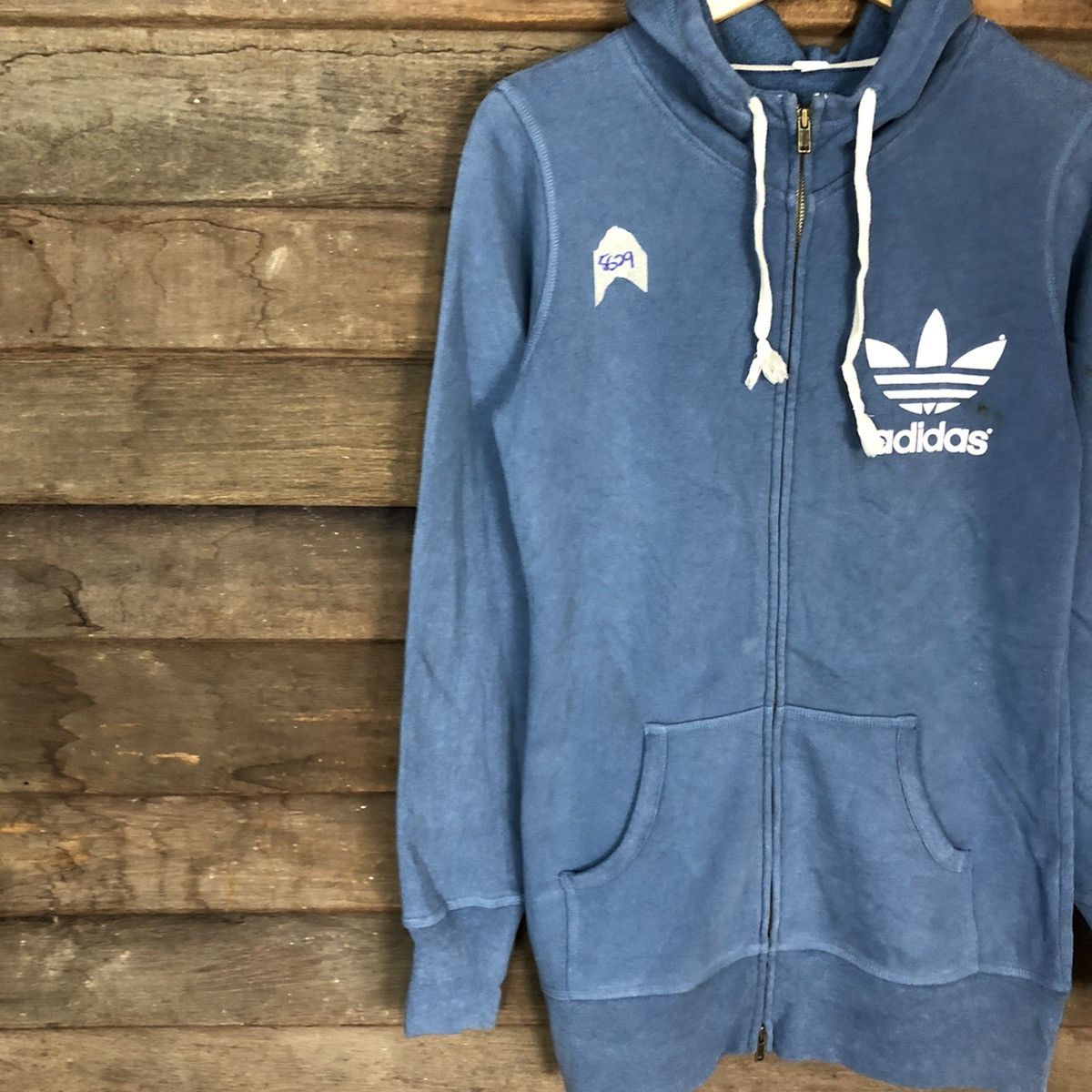 Adidas Adidas vintage big logo Blue Hoodies sweater #5629 Size US S / EU 44-46 / 1 - 7 Thumbnail