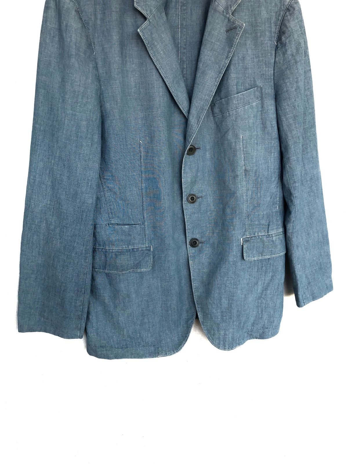 Christophe Lemaire Lemaire Linen Blend Denim Cotton Blazer Jacket Size US M / EU 48-50 / 2 - 9 Thumbnail