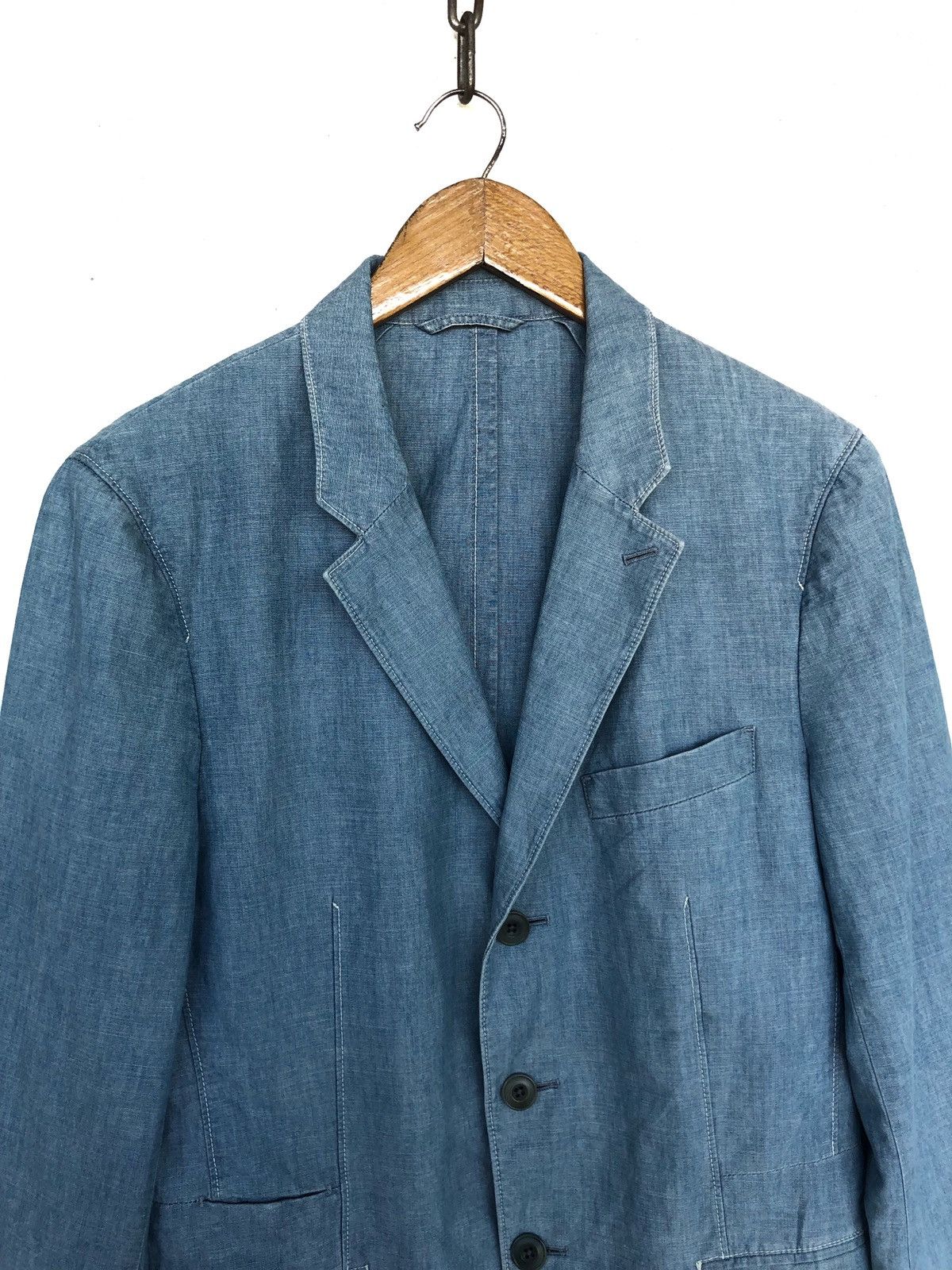 Christophe Lemaire Lemaire Linen Blend Denim Cotton Blazer Jacket Size US M / EU 48-50 / 2 - 8 Thumbnail