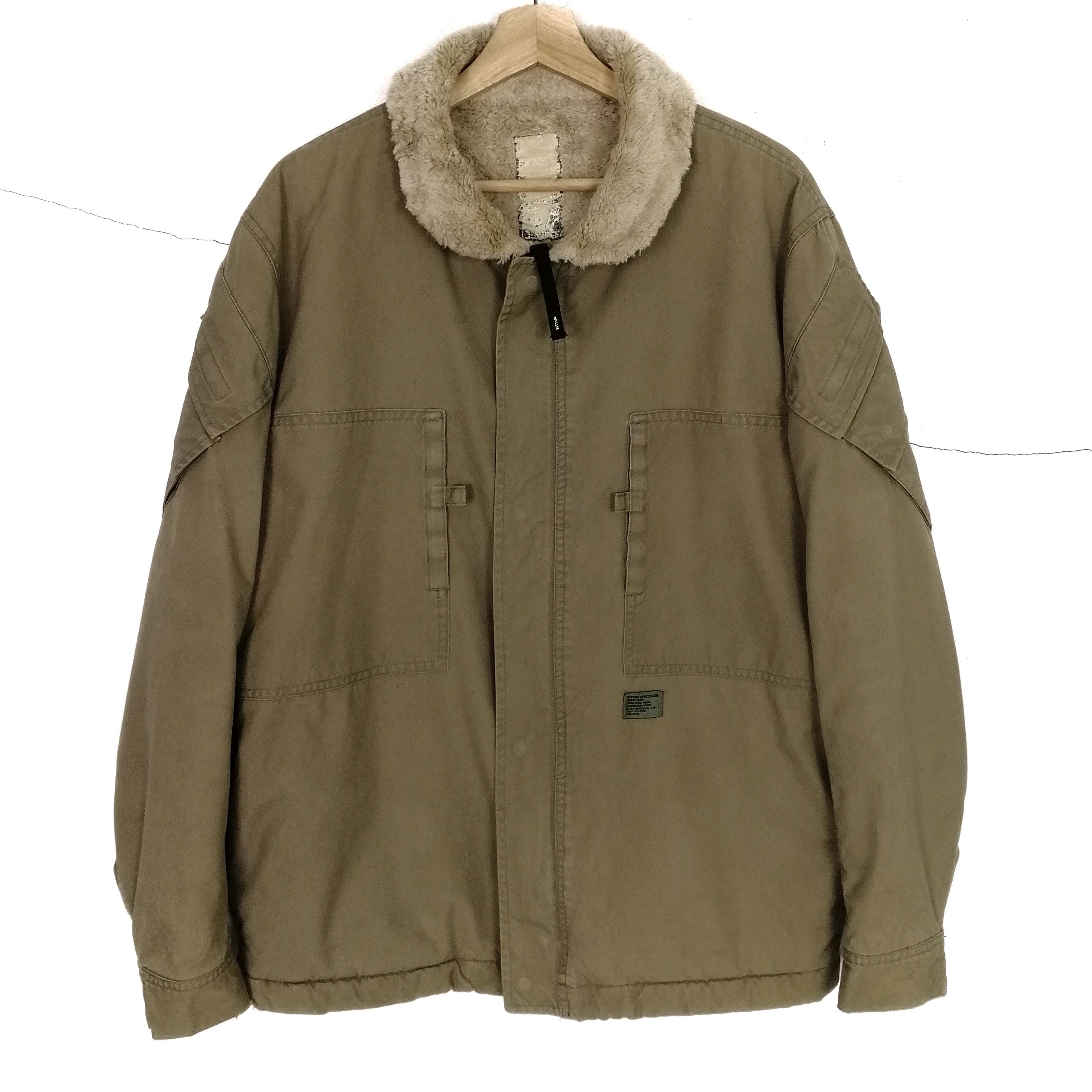 image of Wtaps Army Sherpa Jacket By Neighborhood in Army Khaki, Men's (Size Medium)