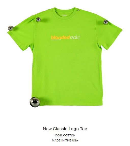 Frank Ocean Medium New Classic Logo Tee Bolt Yellow Blonded Radio LSD Size US M / EU 48-50 / 2 - 7 Thumbnail