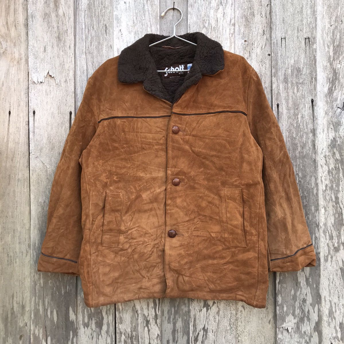 Schott Vintage Schott N.Y.C Suede Leather Jacket Size US L / EU 52-54 / 3 - 1 Thumbnail