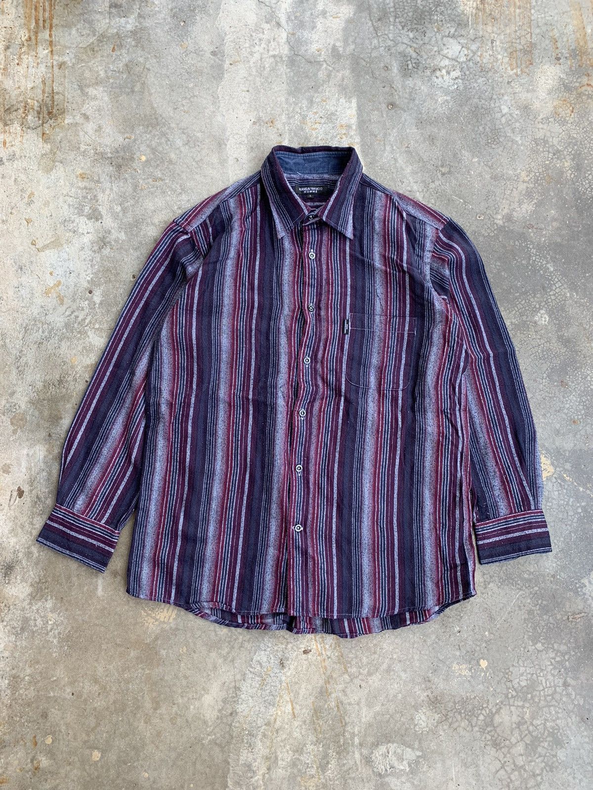 Kansai Yamamoto JapaneseDesigner Kansai Yamamoto Striped Button Shirt Size US L / EU 52-54 / 3 - 1 Thumbnail